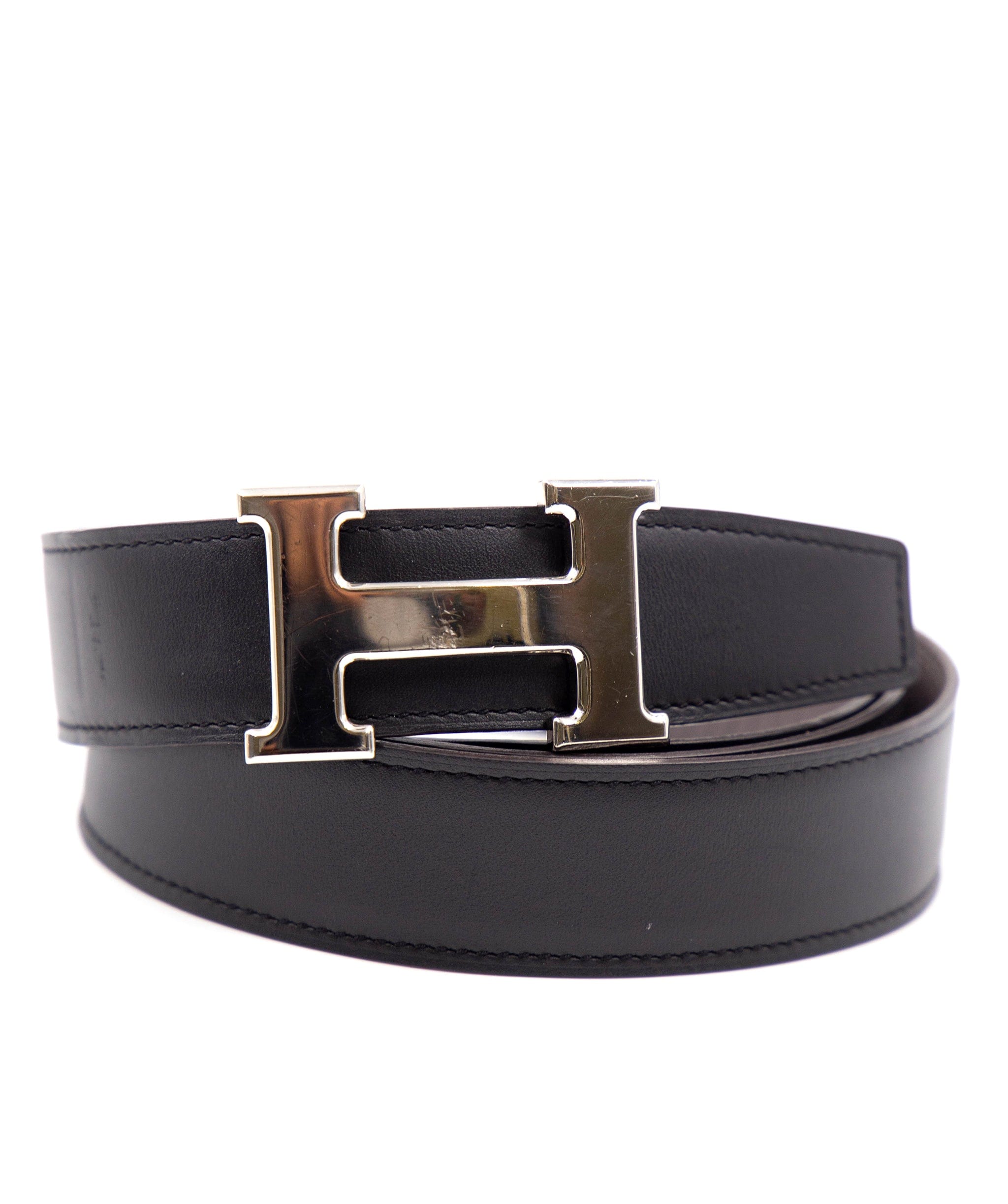 Hermès Black and brown reversable Hermes H belt with SHW (some scratching on the H buckle) AGC1153