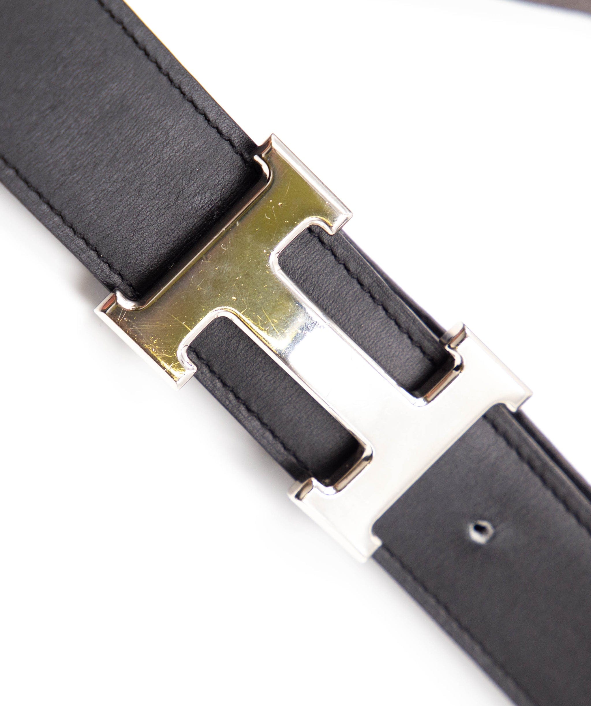 Hermès Black and brown reversable Hermes H belt with SHW (some scratching on the H buckle) AGC1153