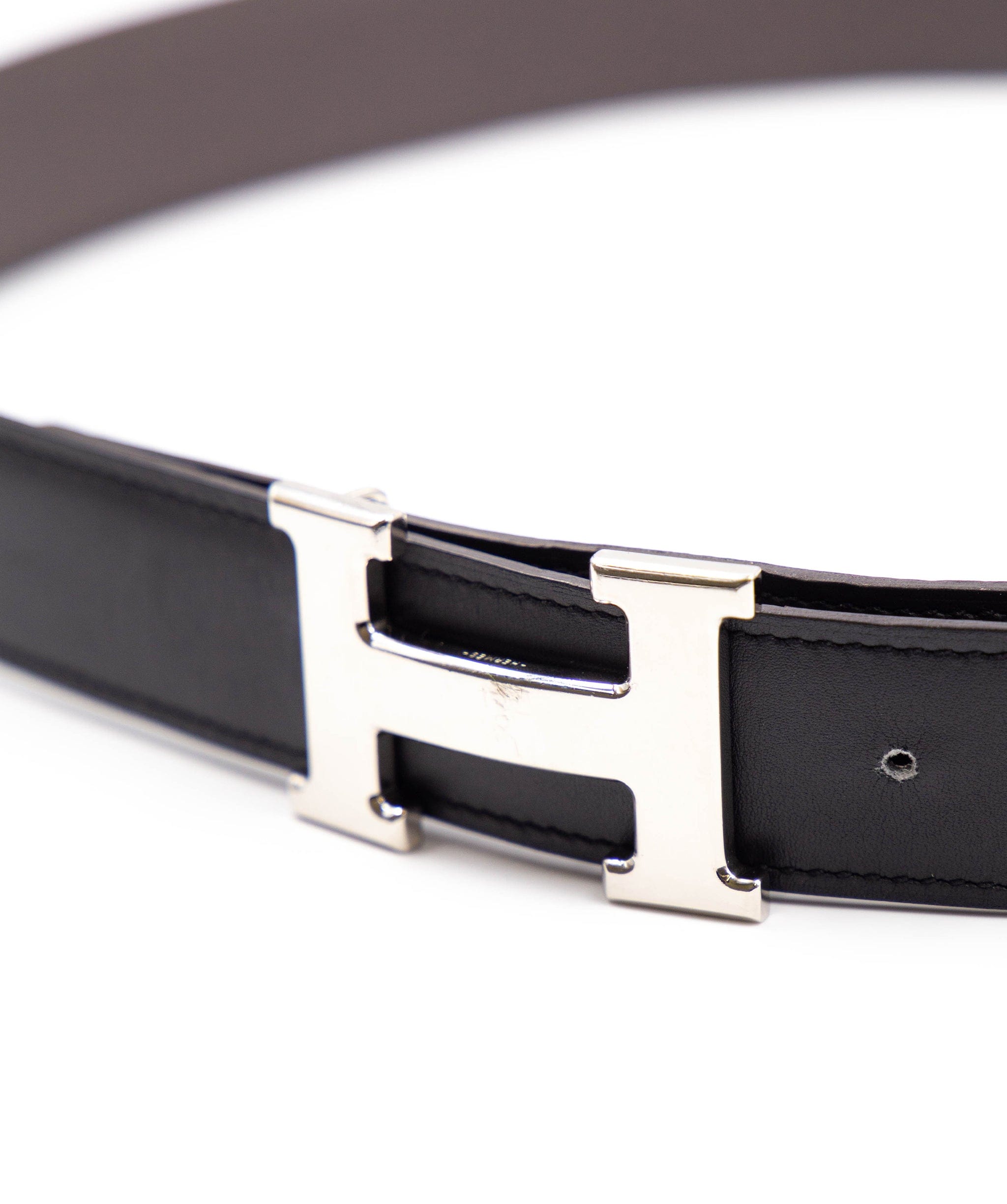 Hermès Black and brown reversable Hermes H belt with SHW (some scratching on the H buckle) AGC1153