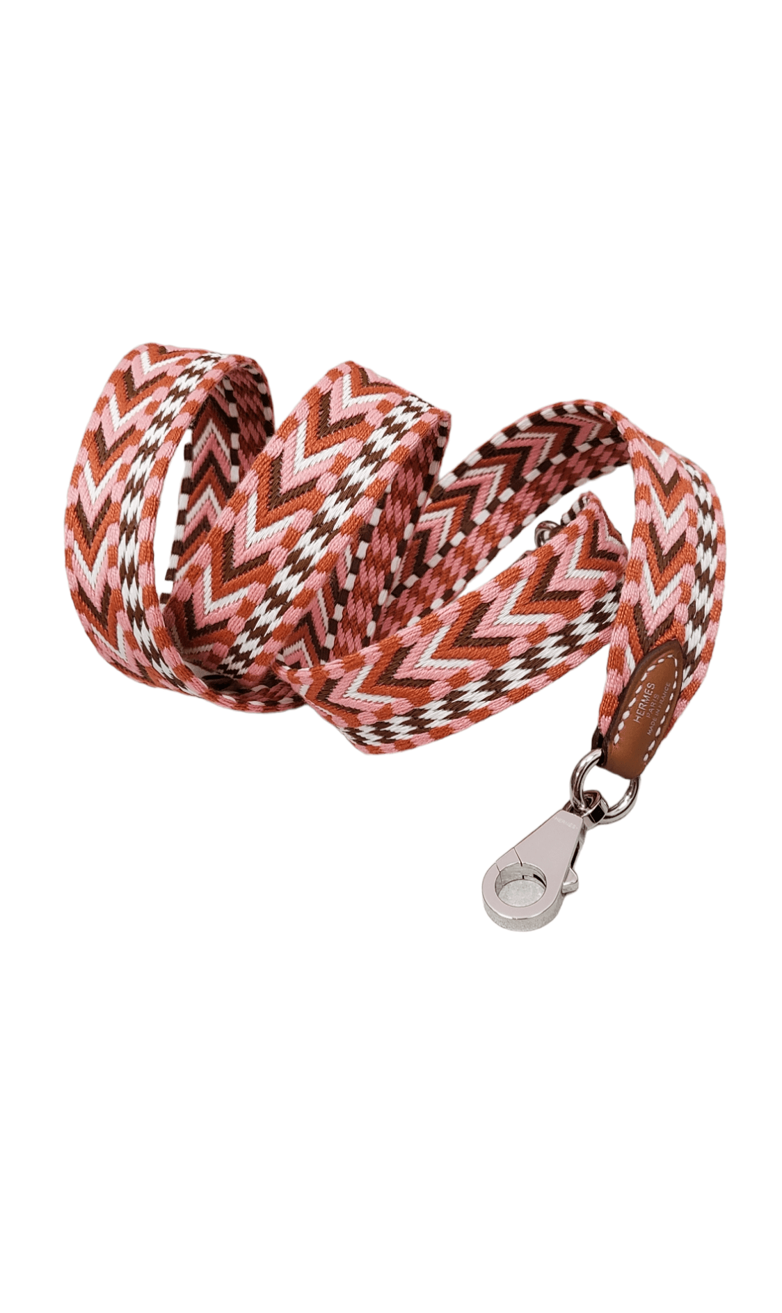 Hermès Hermes Amazon Strap - Red / Pink / Fauve 100cm PHW SKL1136