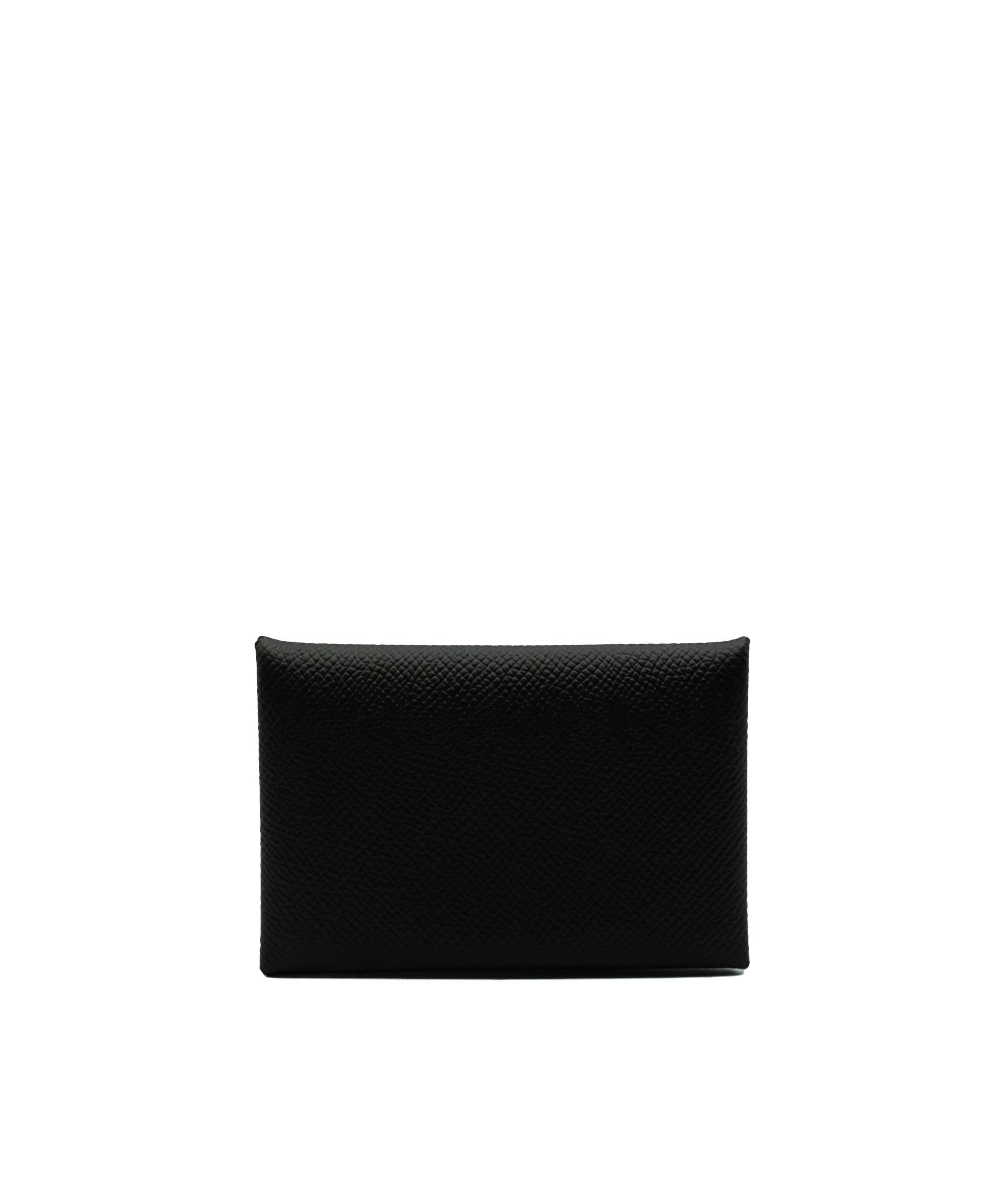 Hermès Hermes Black Calvi Card Holder