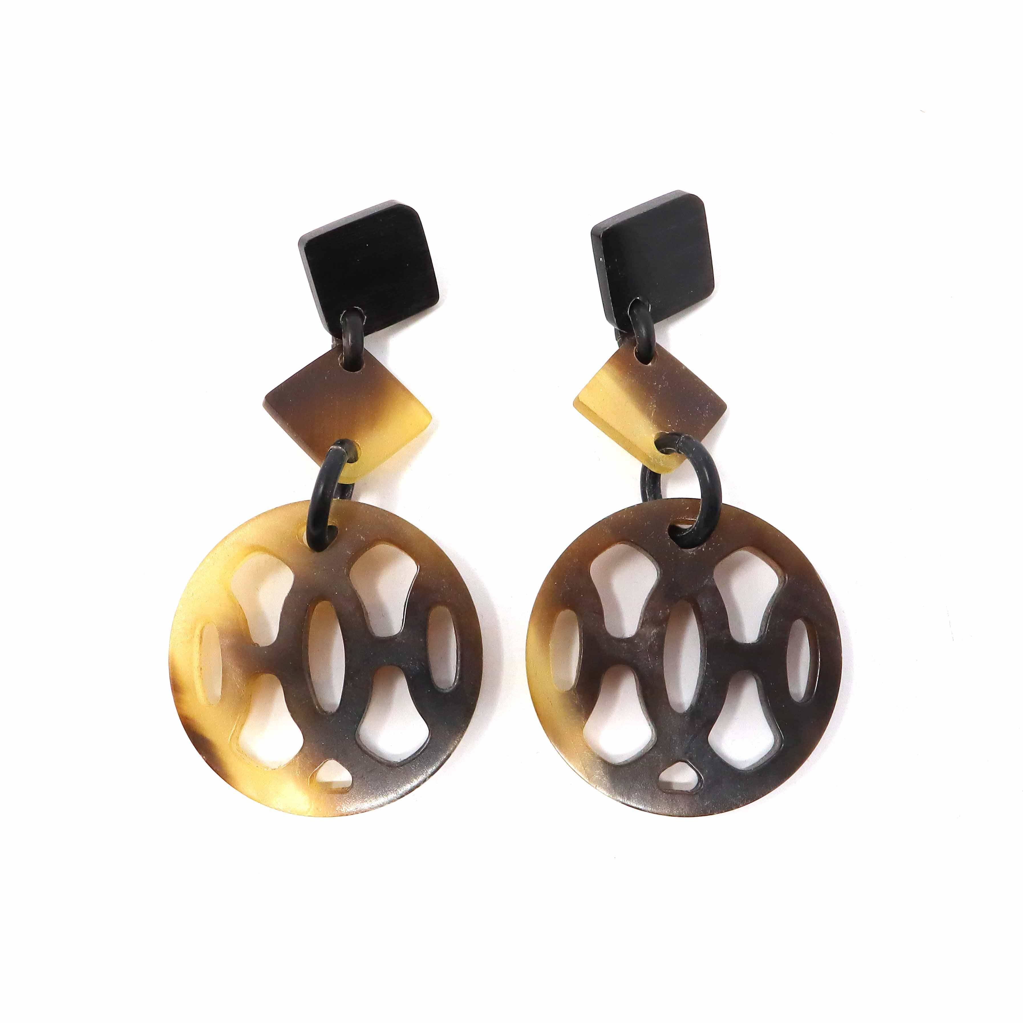 Hermès Hermes Buffalo Round Horn Earrings