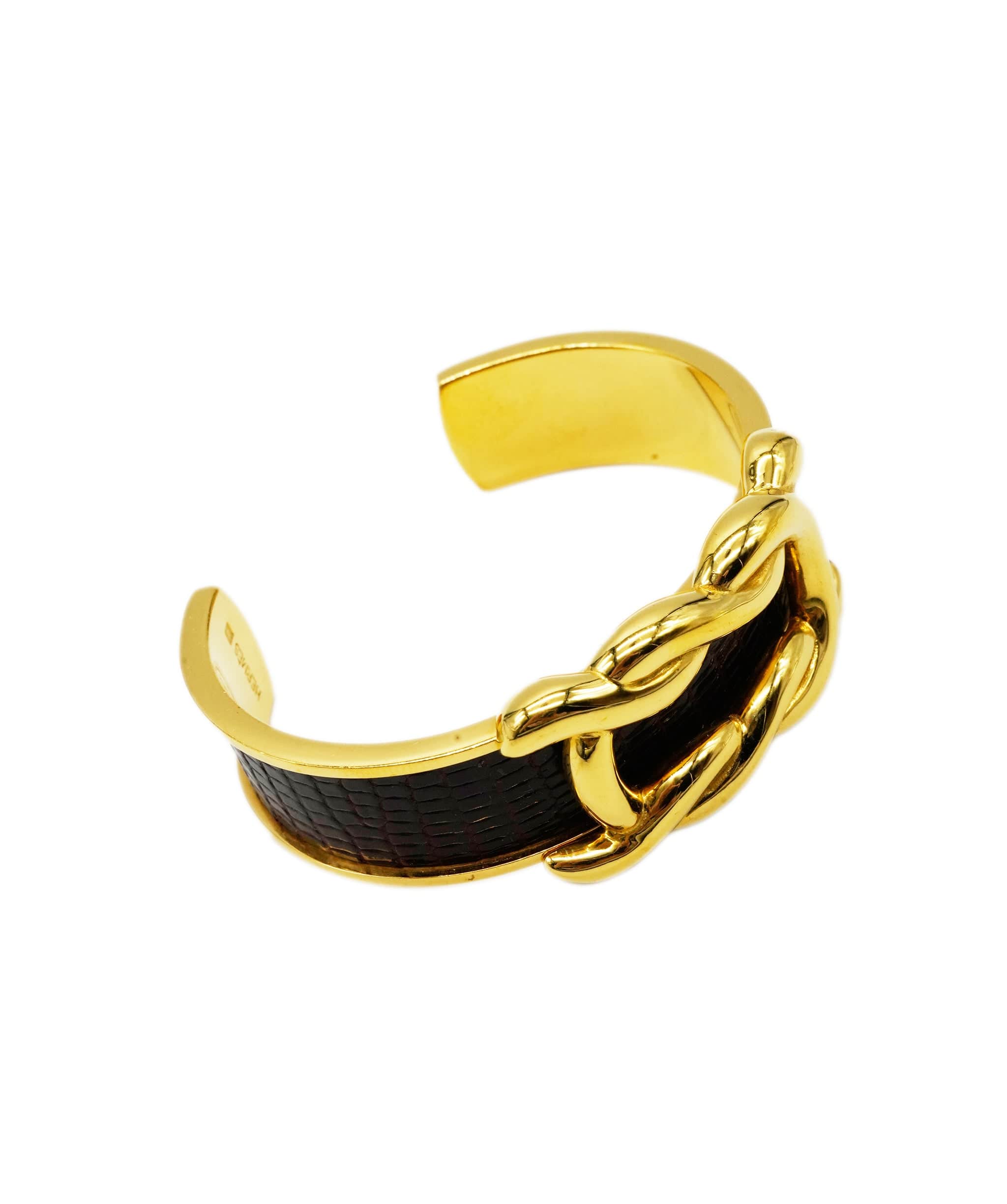 Hermès Hermès Burgundy/Gold Knot Cuff Bracelet AAV1348 - AWC2134