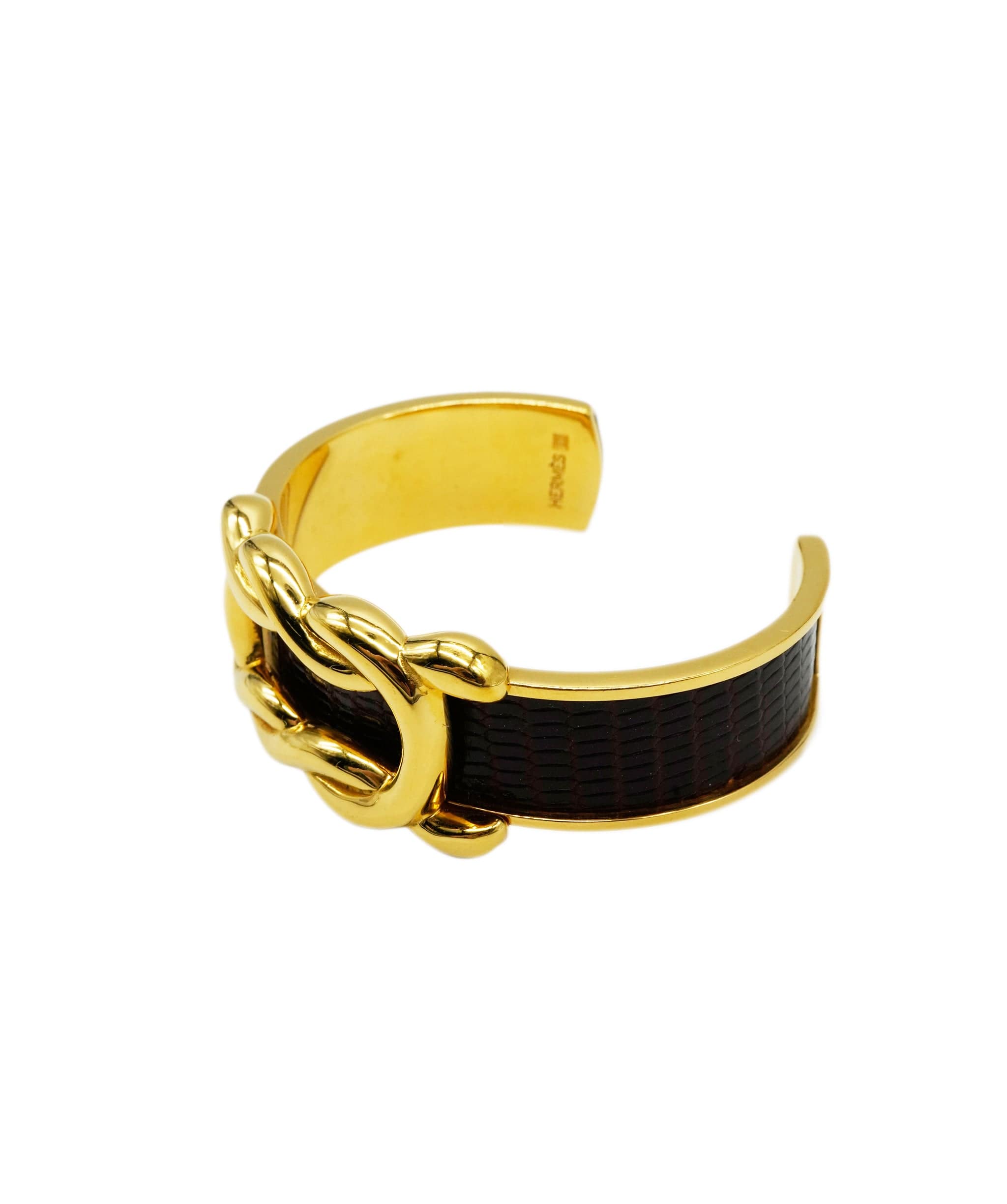 Hermès Hermès Burgundy/Gold Knot Cuff Bracelet AAV1348 - AWC2134