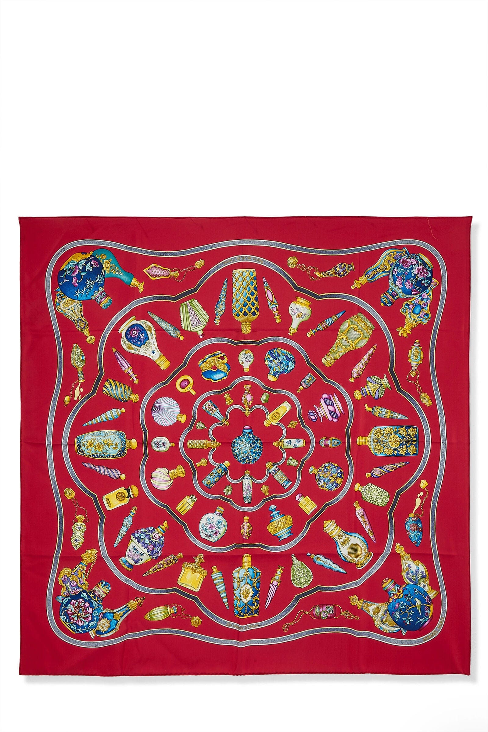 Hermès Hermes Burgundy Silk Scarf 90 QGA0572N1A107