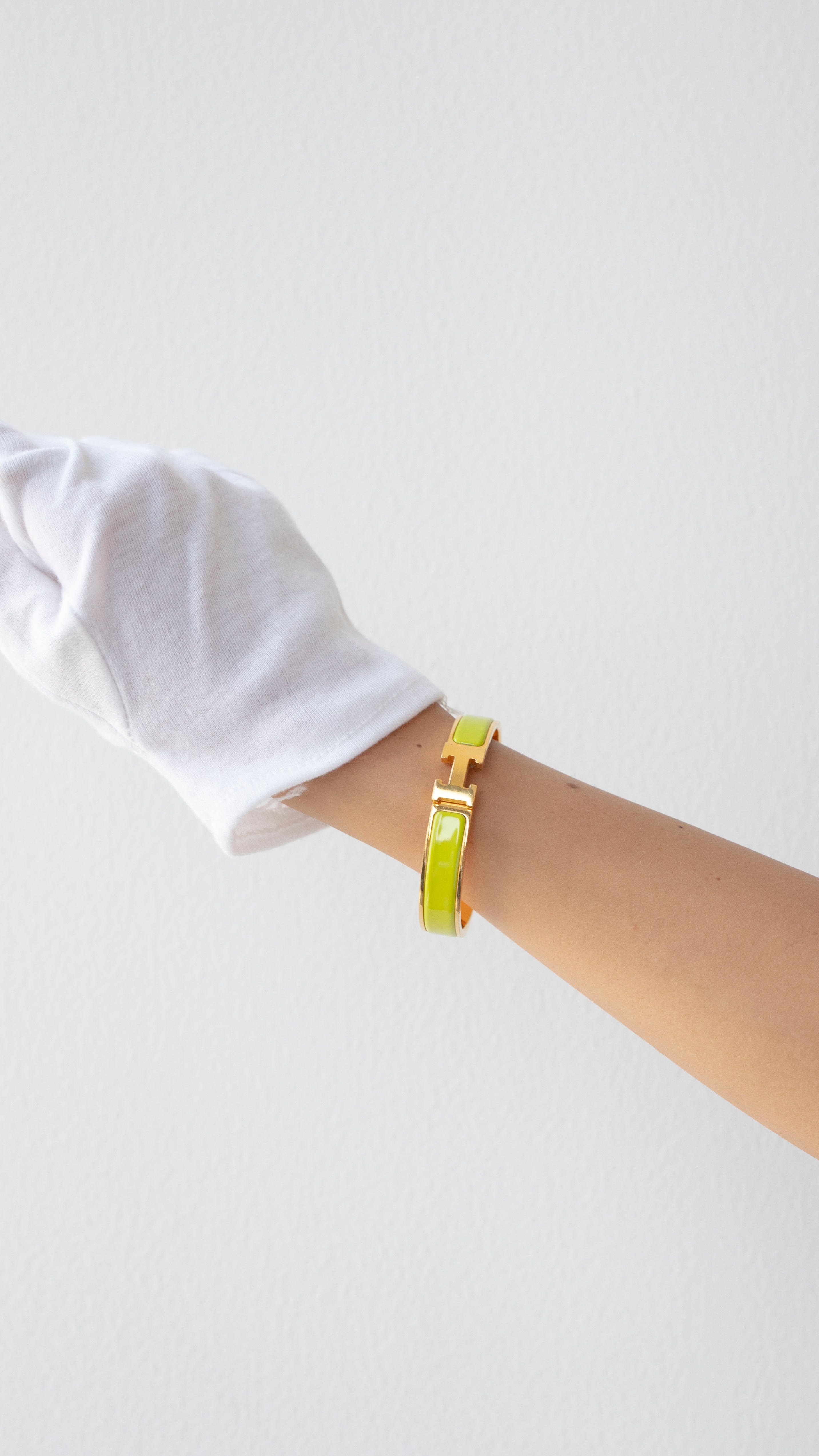 Hermès Hermes Clic Clac Bracelet Lime Green RJL1436