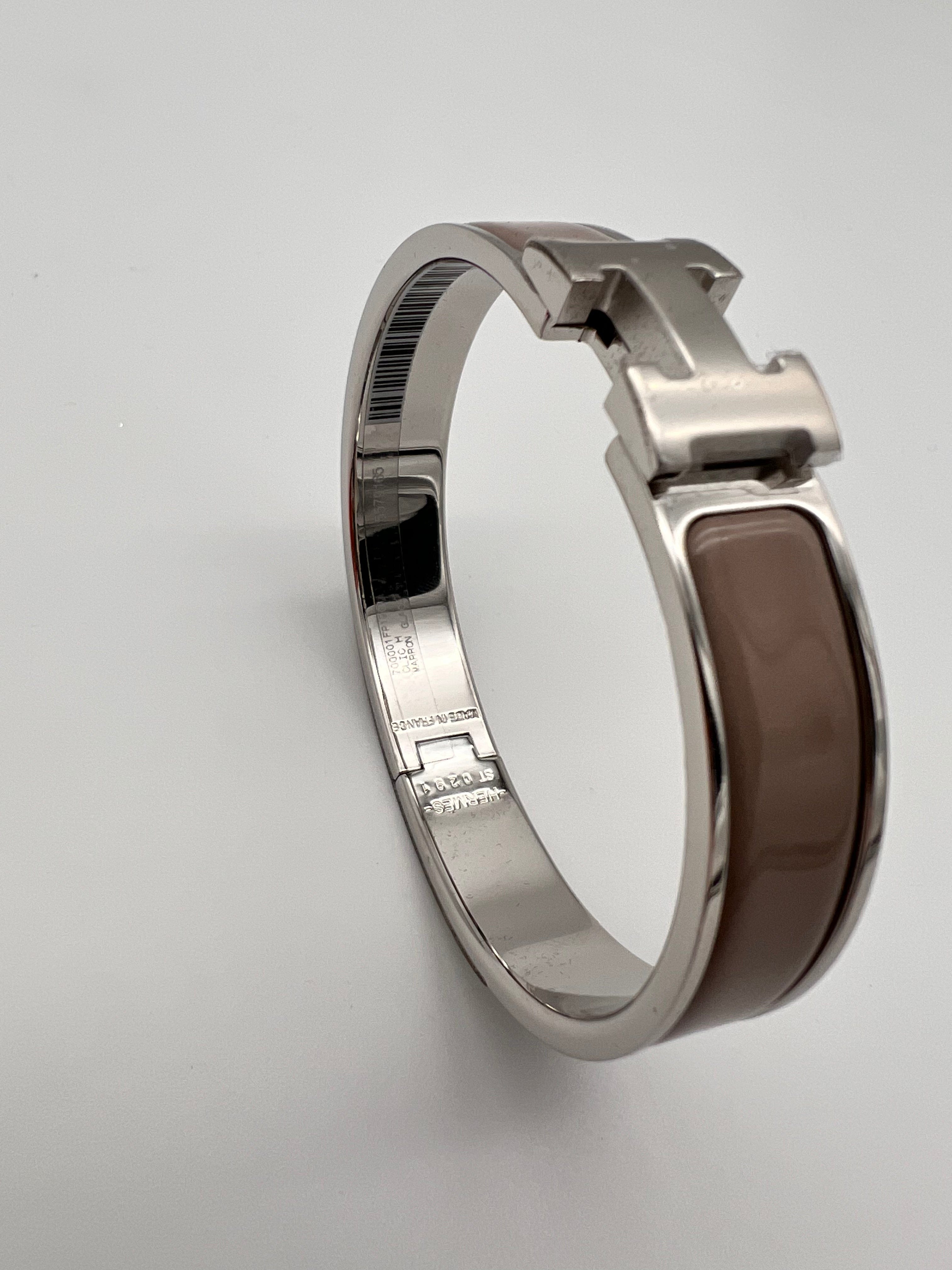 Hermès Hermès Clic Clac Silver GM Marron Glace ASL7103