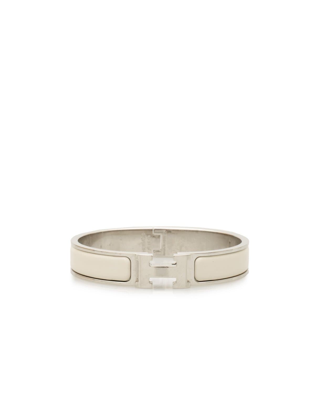 Hermès Hermes Clic H Bracelet in Blanc PHW - AWL2063