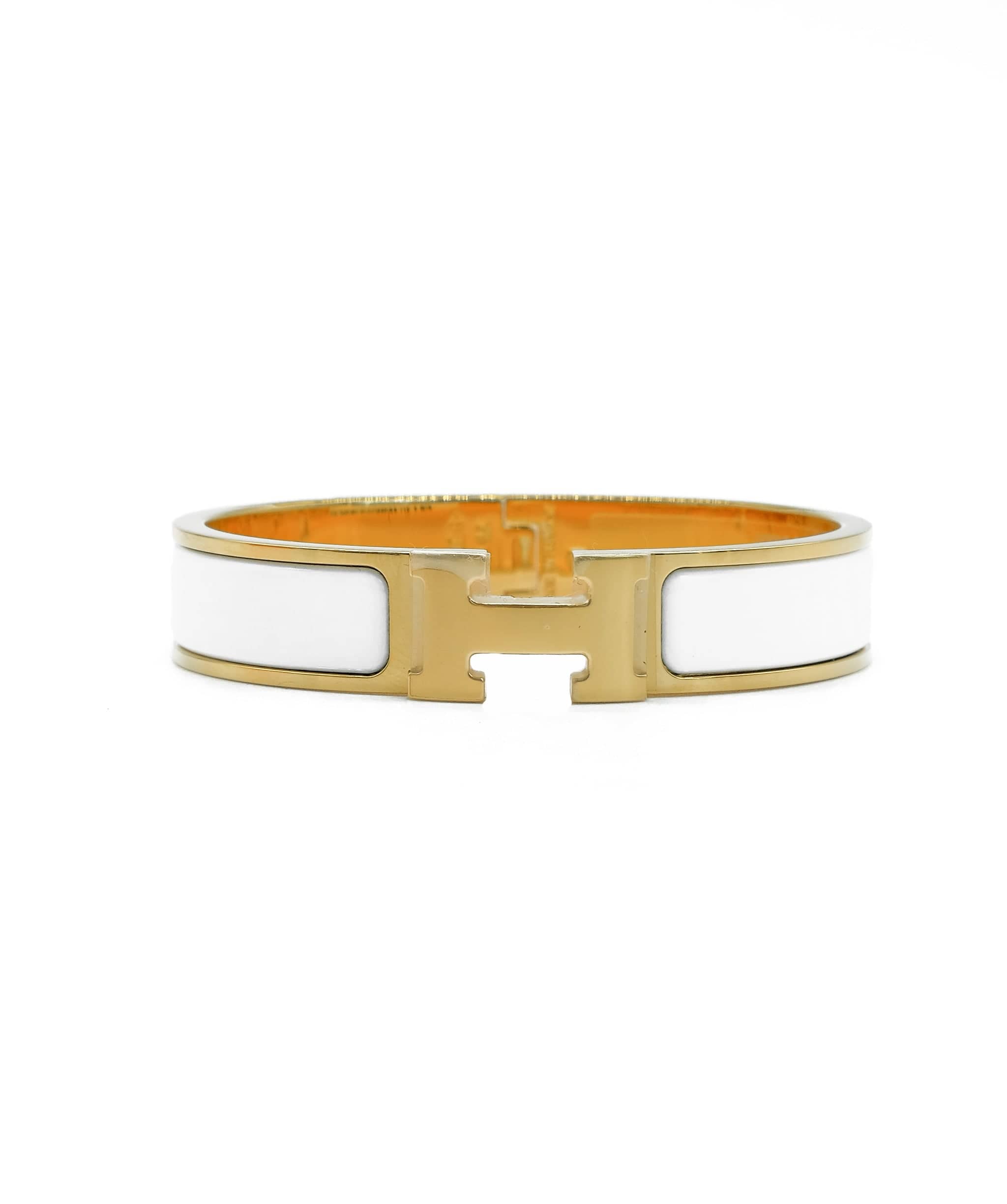 Hermès Hermes Clic-H Brachelet GHW white RJL1895