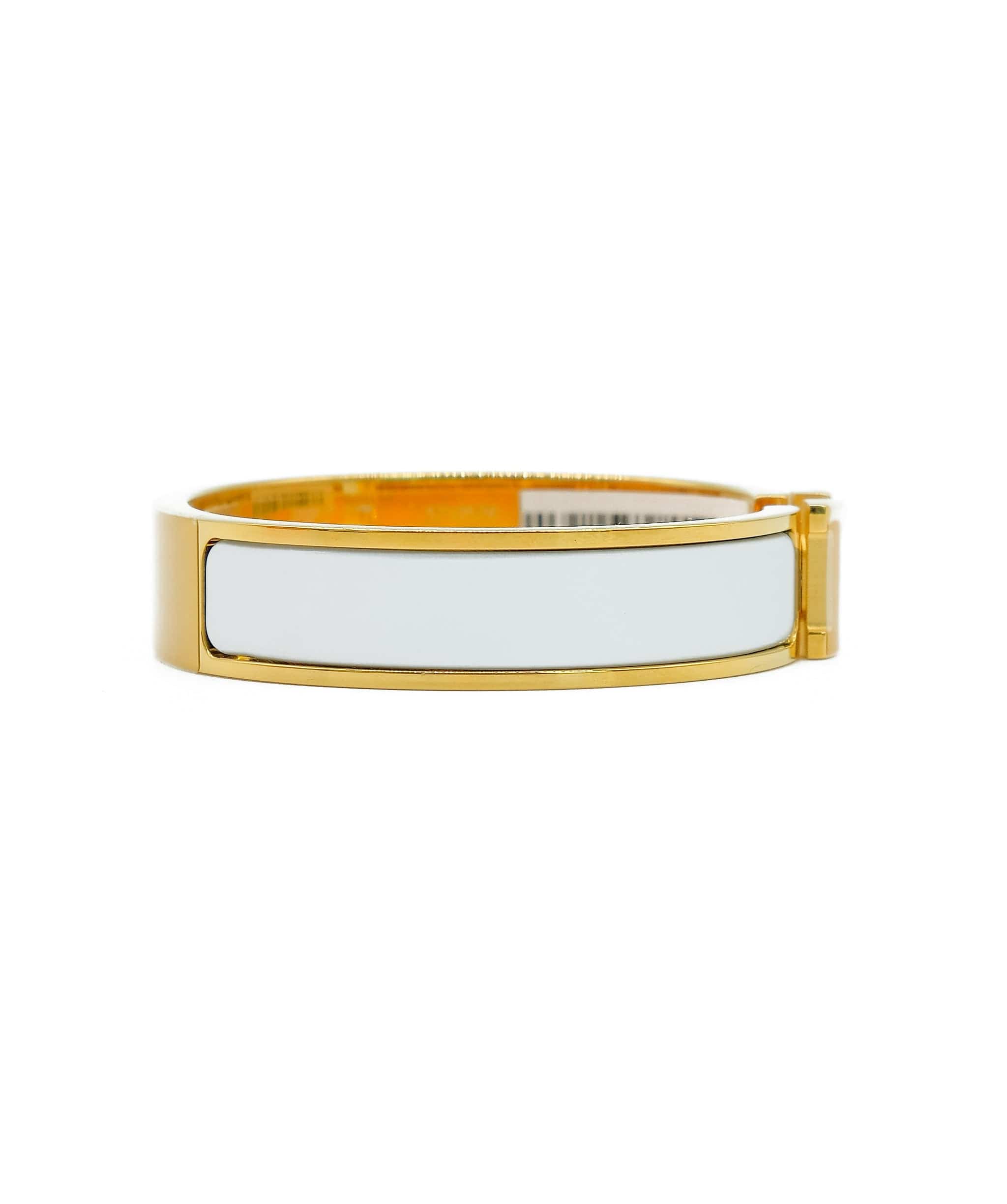 Hermès Hermes Clic-H Brachelet GHW white RJL1895