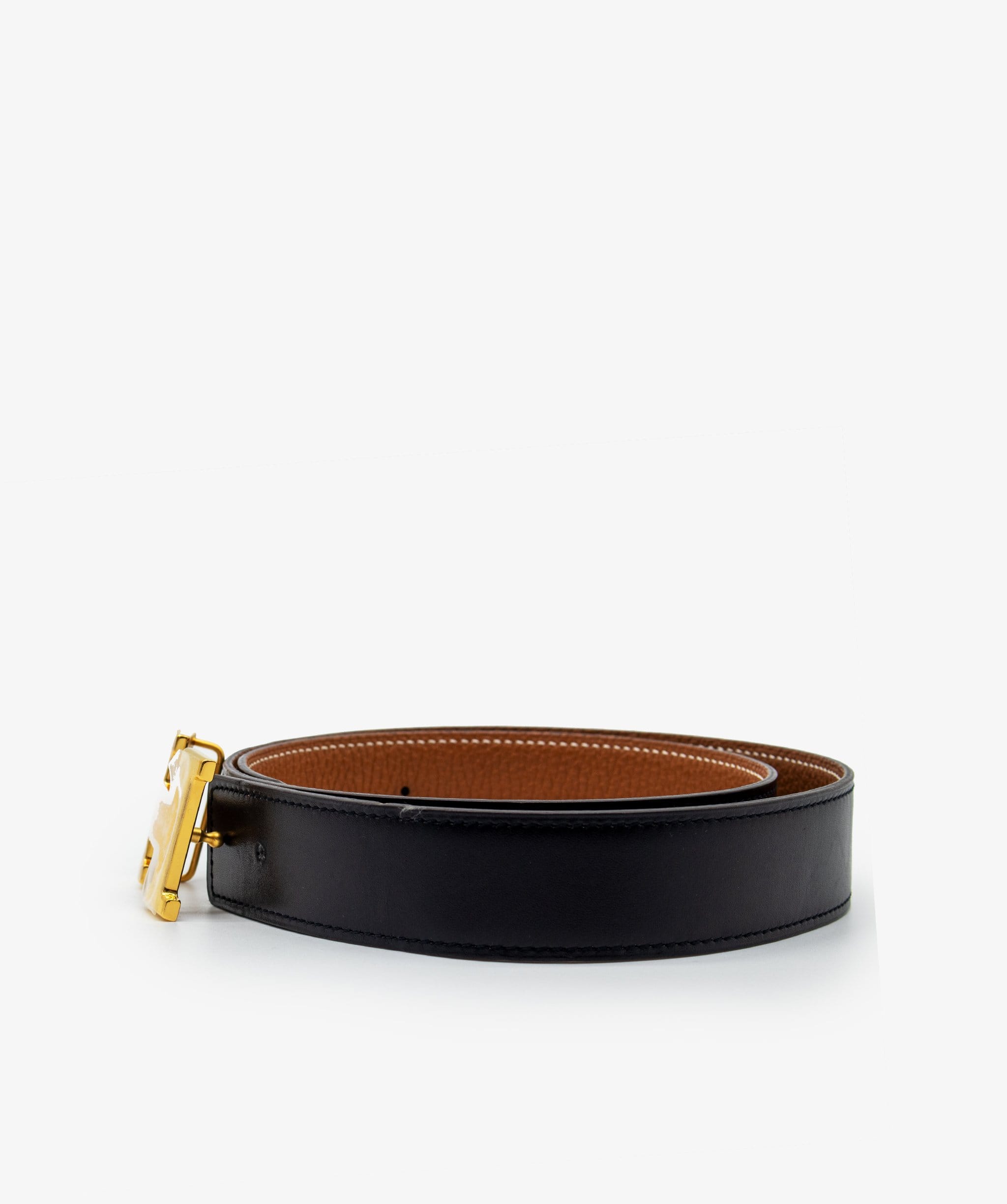 Hermès Hermes Constance Belt Black Gold