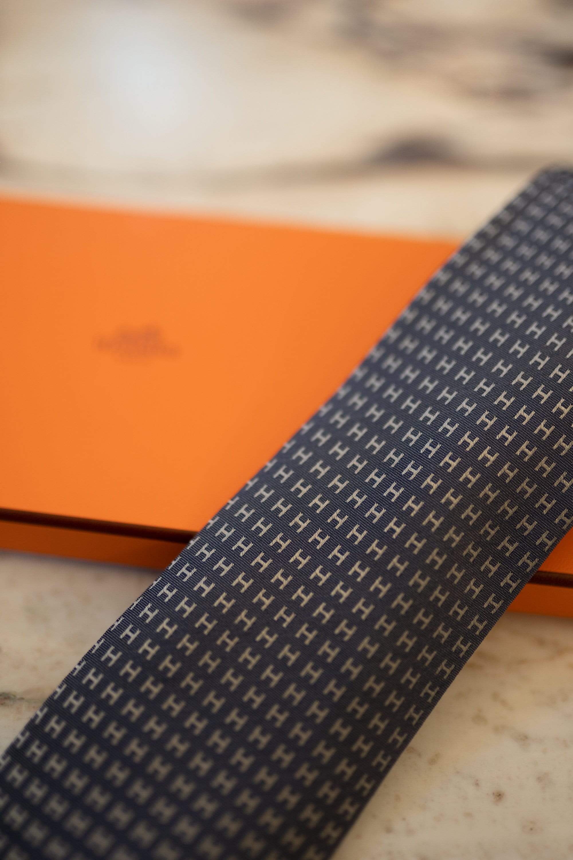 Hermès Hermes Falconee H Bicolour Tie ST-HER-106