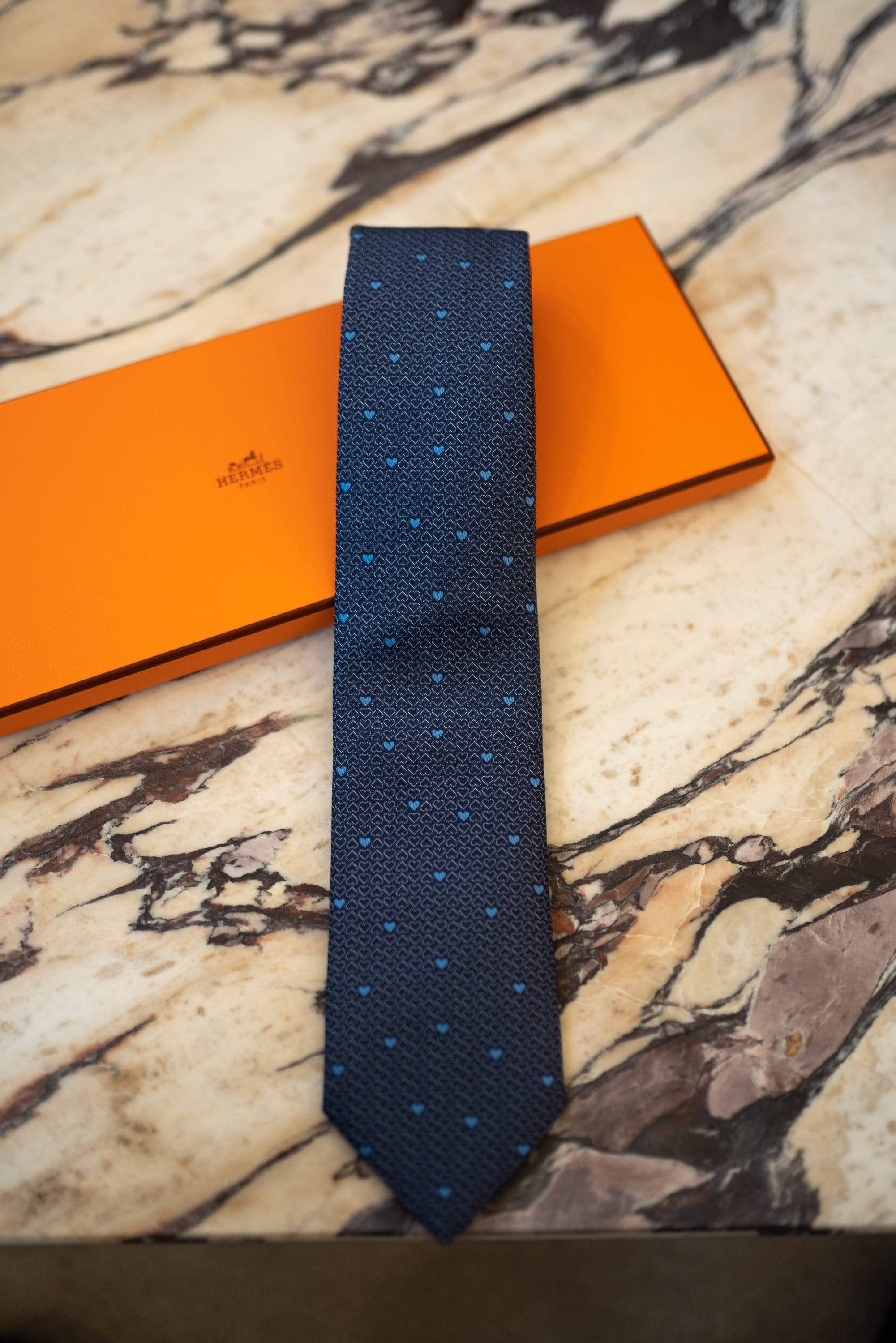 Hermès Hermes Heart Print Tie ST-TIE-86