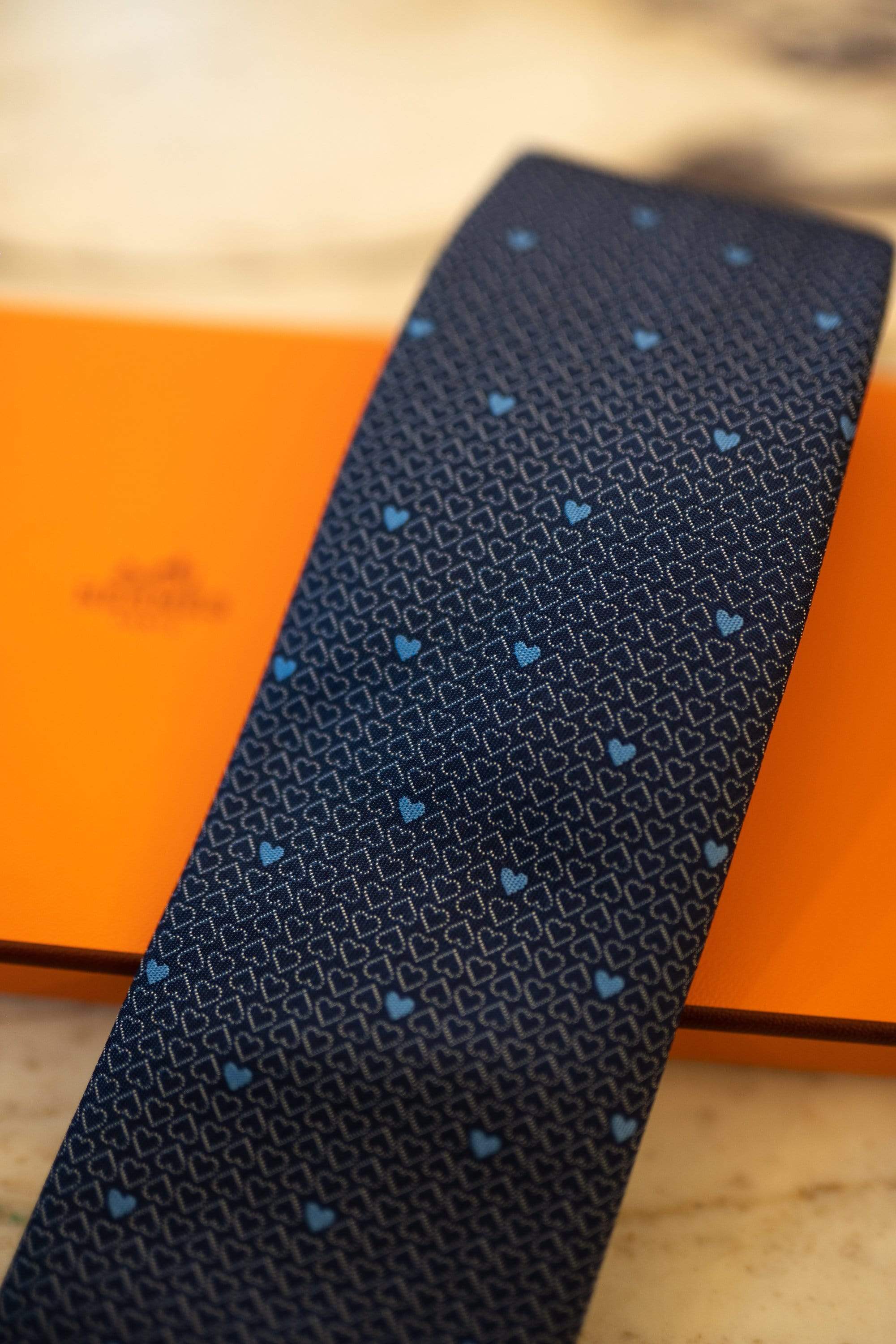 Hermès Hermes Heart Print Tie ST-TIE-86