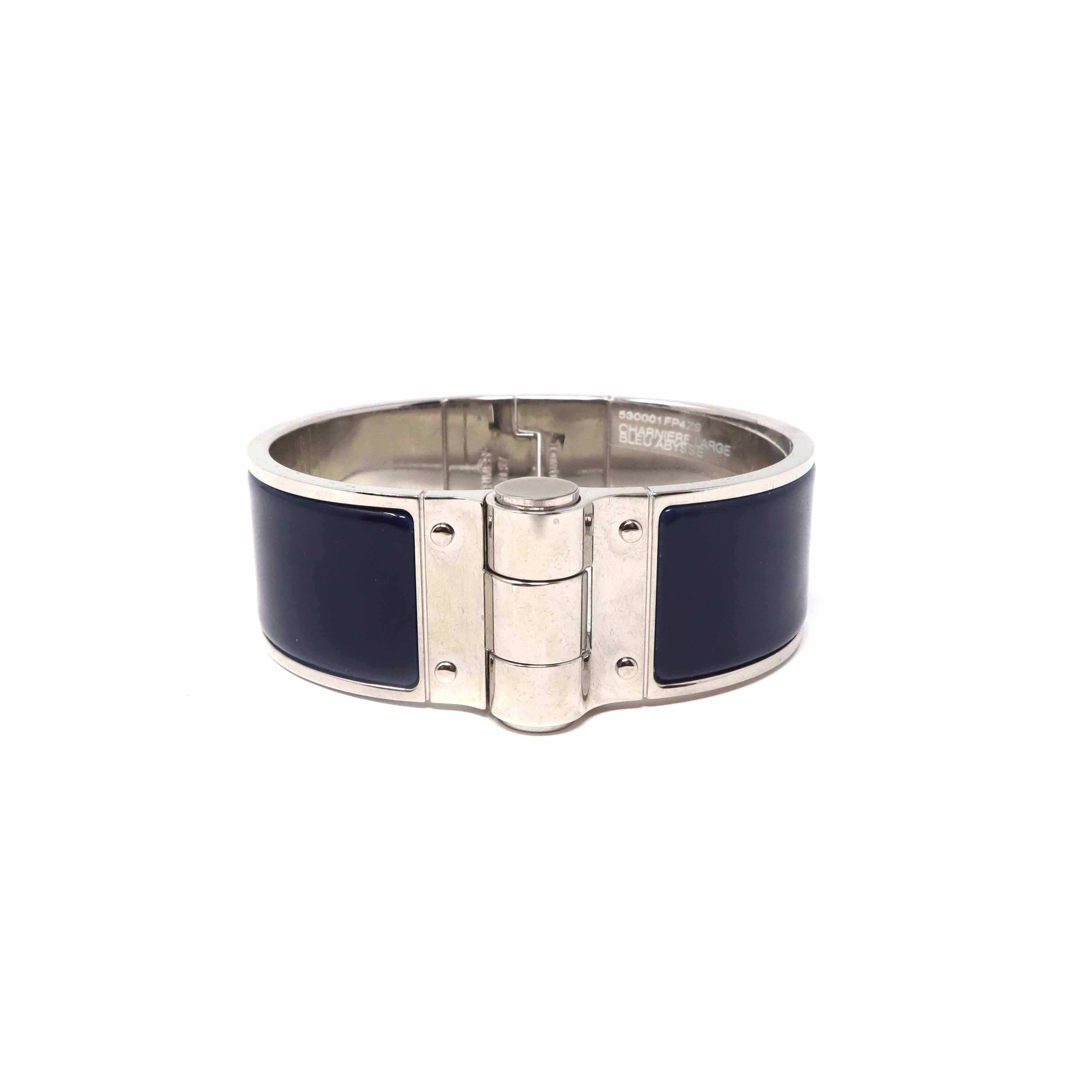 Hermès Hermès Hinged Bracelet Medium Blue Abysse