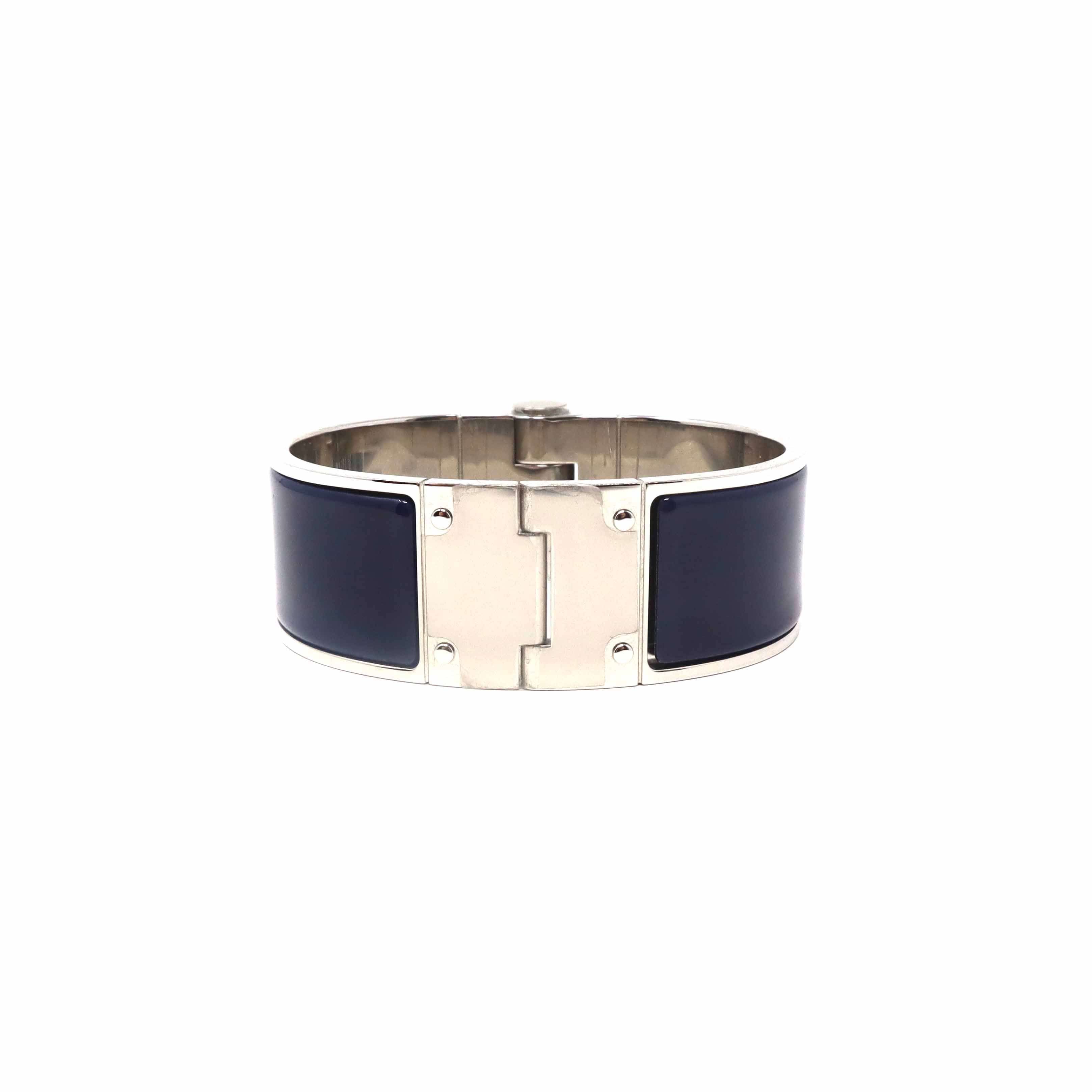 Hermès Hermès Hinged Bracelet Medium Blue Abysse