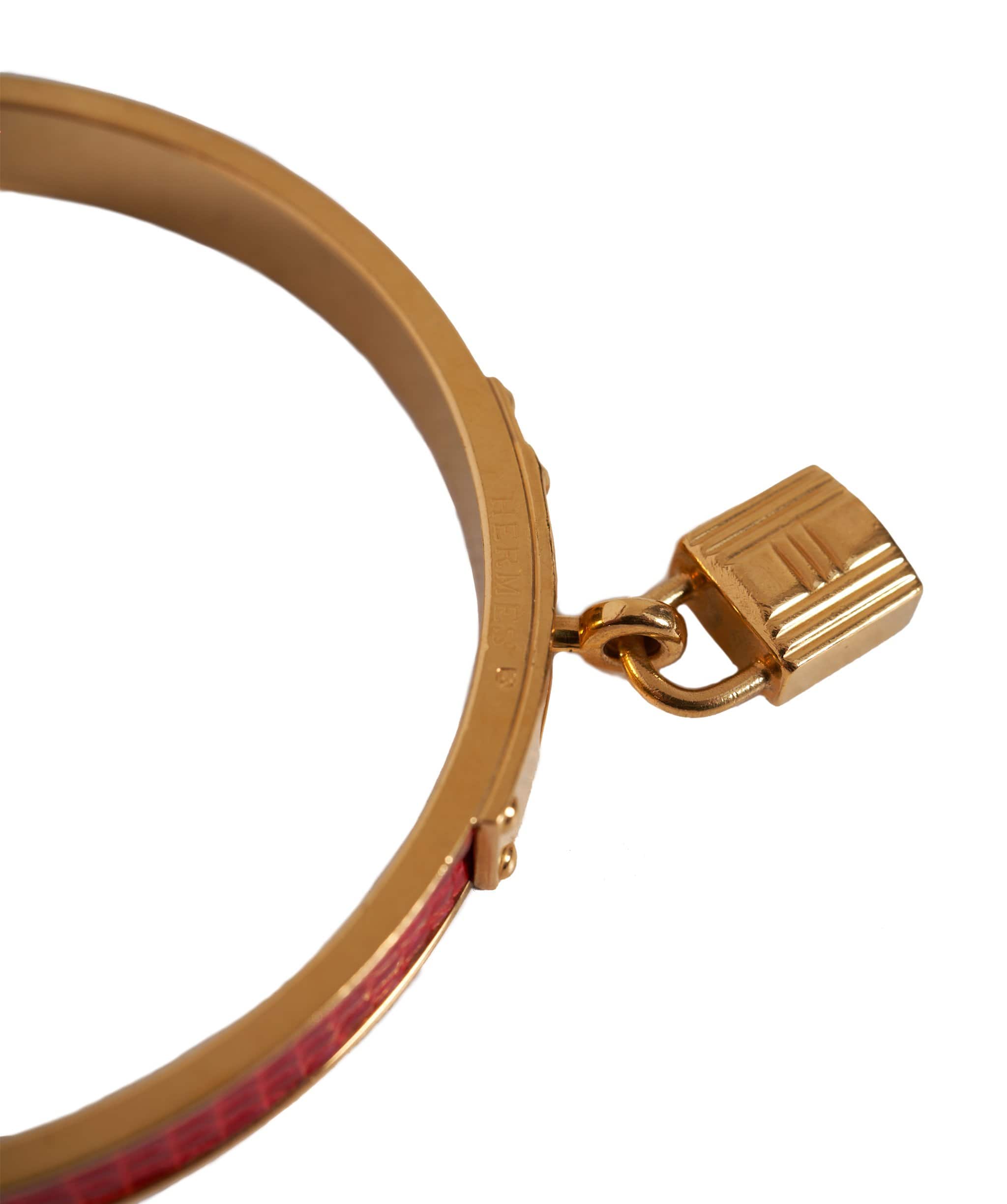 Hermès Hermès Kelly Bangle Red Lizard Skin AWL1116