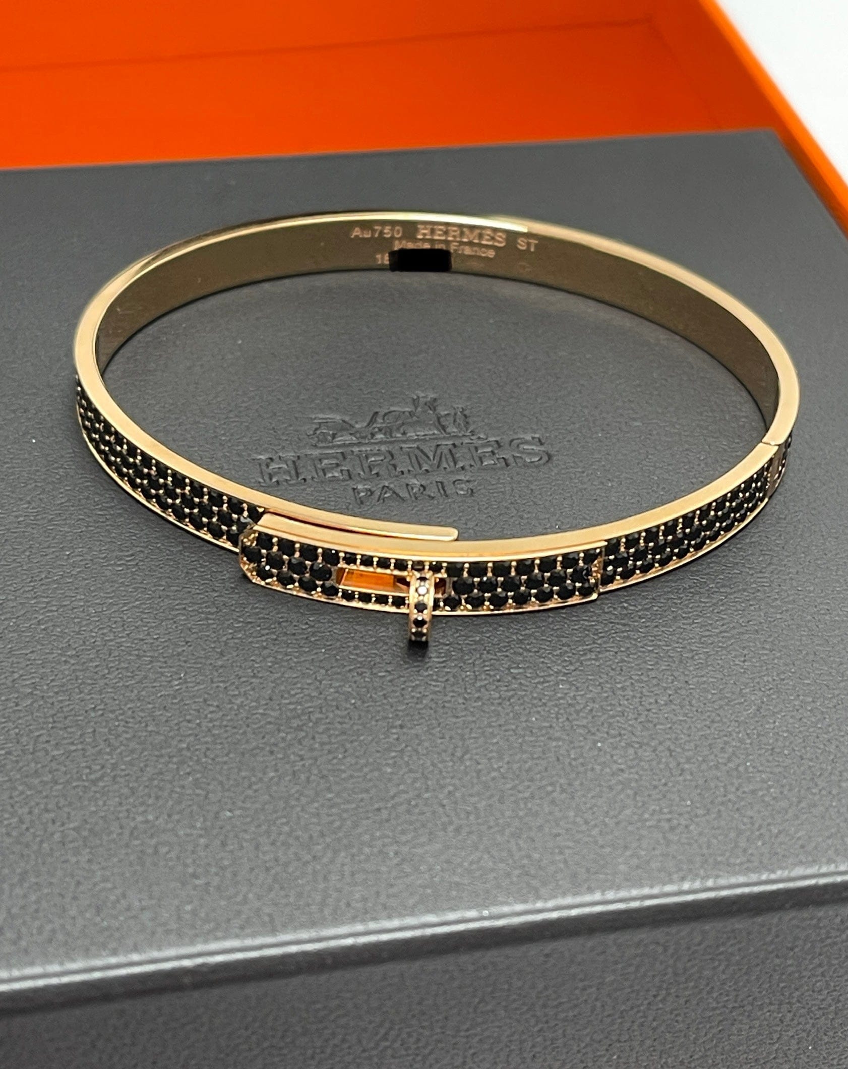 Hermès Hermes Kelly Bracelet - Black Spinel RGHW SKC1178