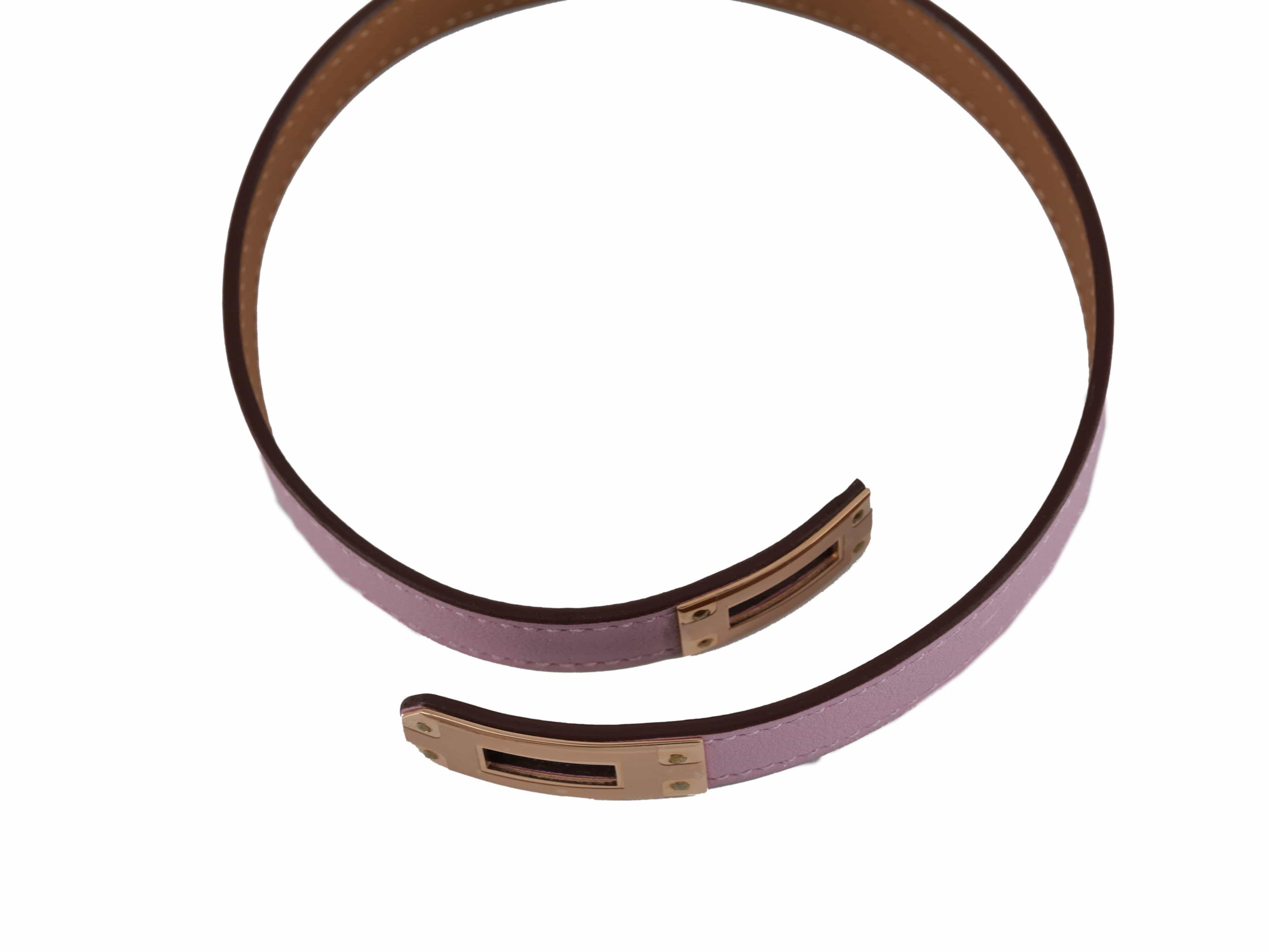 Hermès Hermes Kelly Double Tour Bracelet Mauve Sylvester RGHW SKL1068