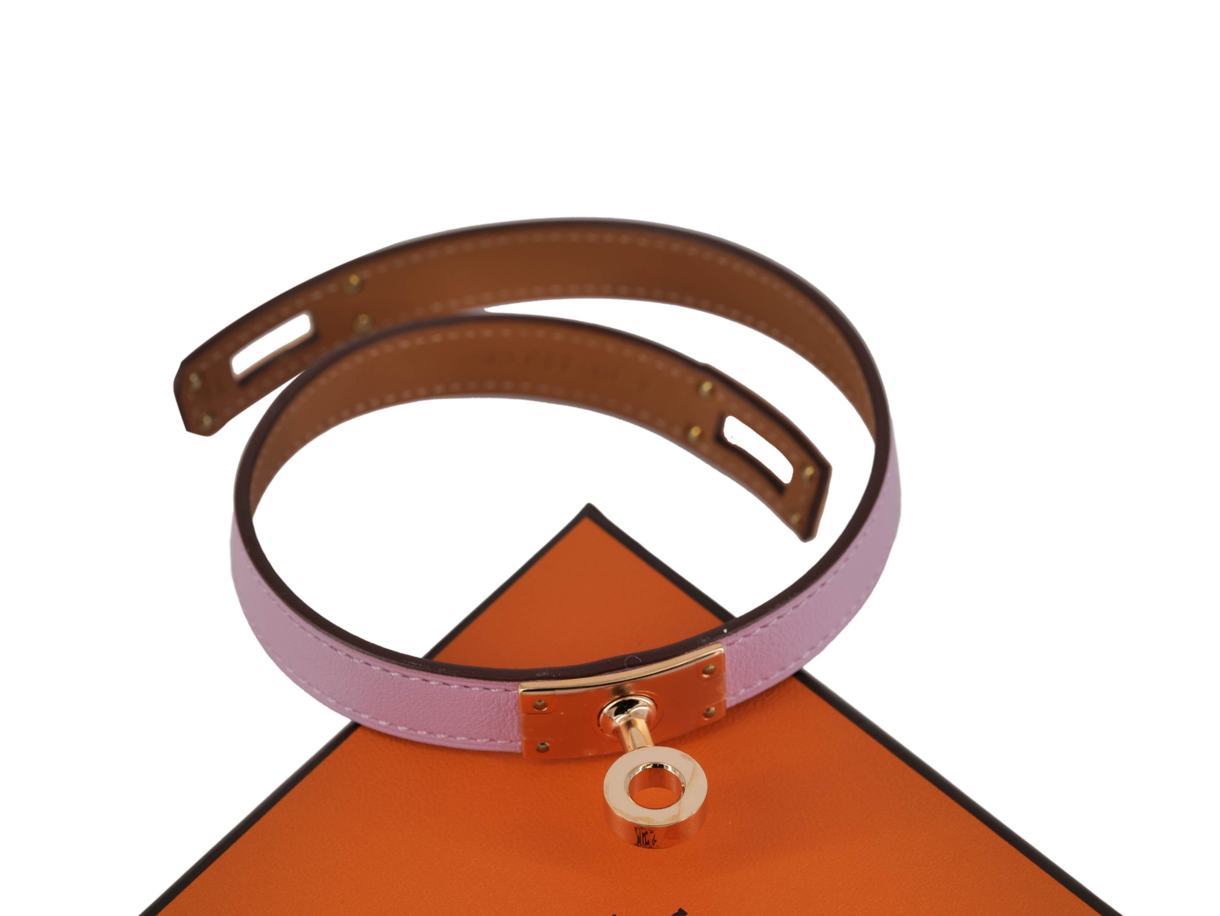 Hermès Hermes Kelly Double Tour Bracelet Mauve Sylvester RGHW SKL1068