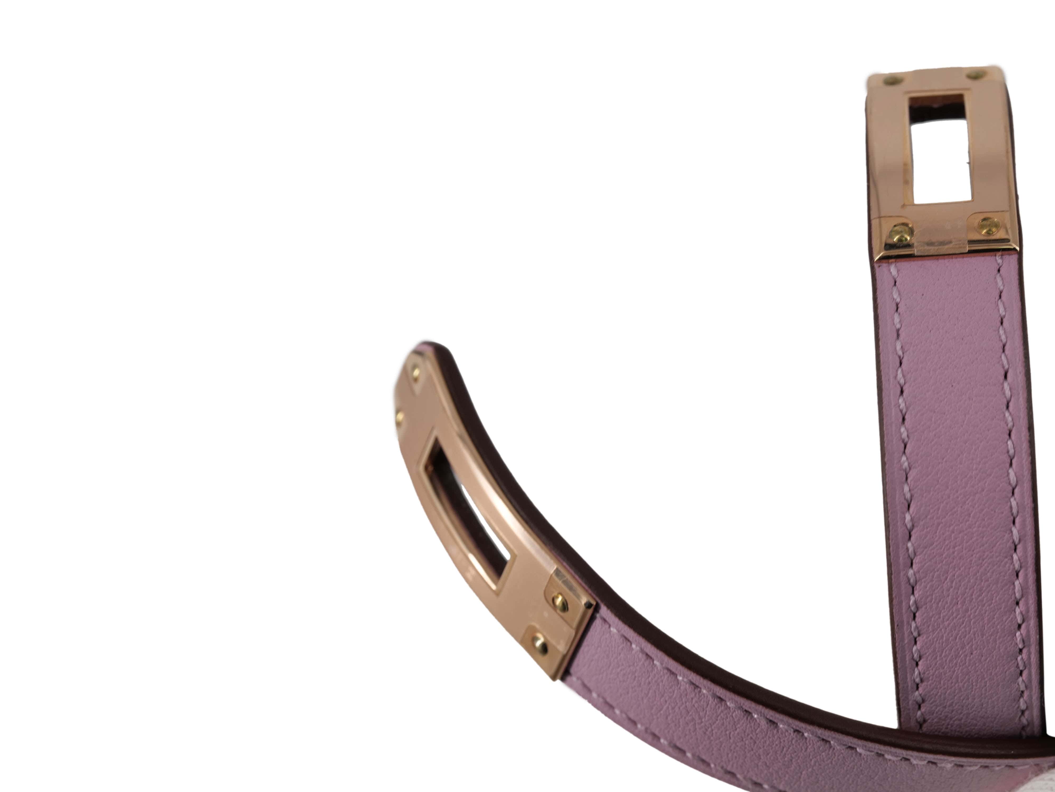 Hermès Hermes Kelly Double Tour Bracelet Mauve Sylvester RGHW SKL1068