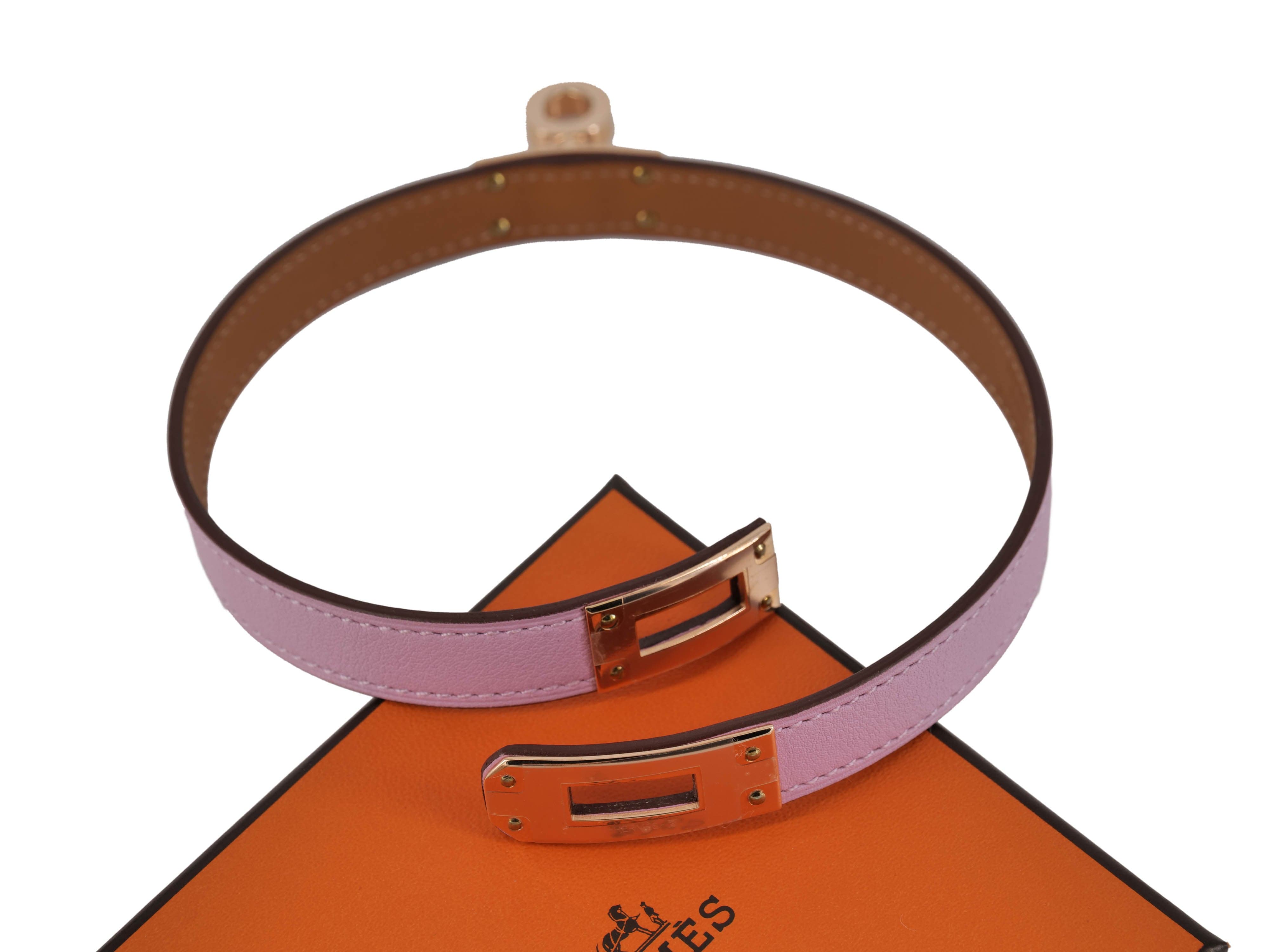 Hermès Hermes Kelly Double Tour Bracelet Mauve Sylvester RGHW SKL1068