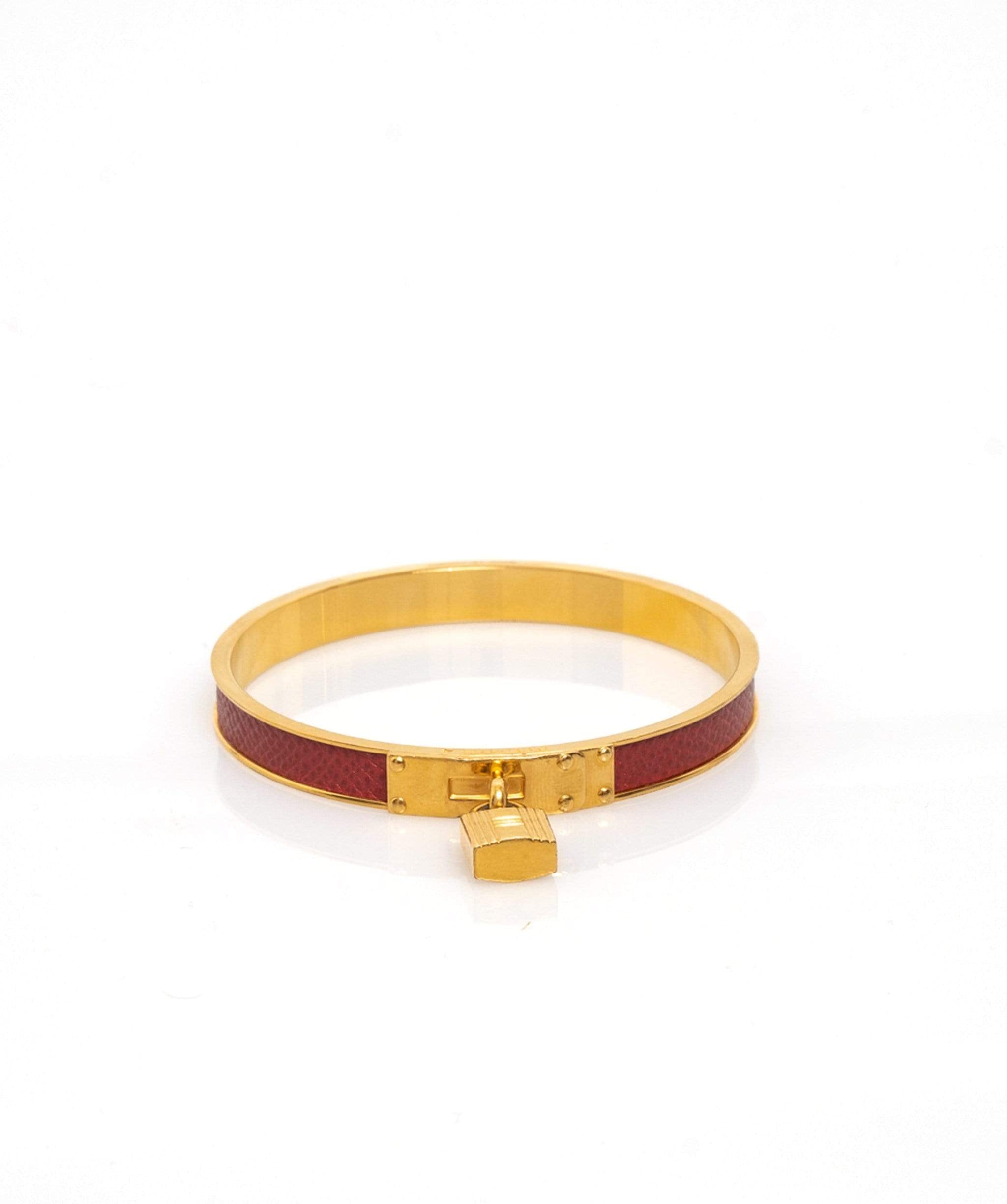 Hermès Hermès Kelly Lock Bangle Red Epsom Leather - AWL1118