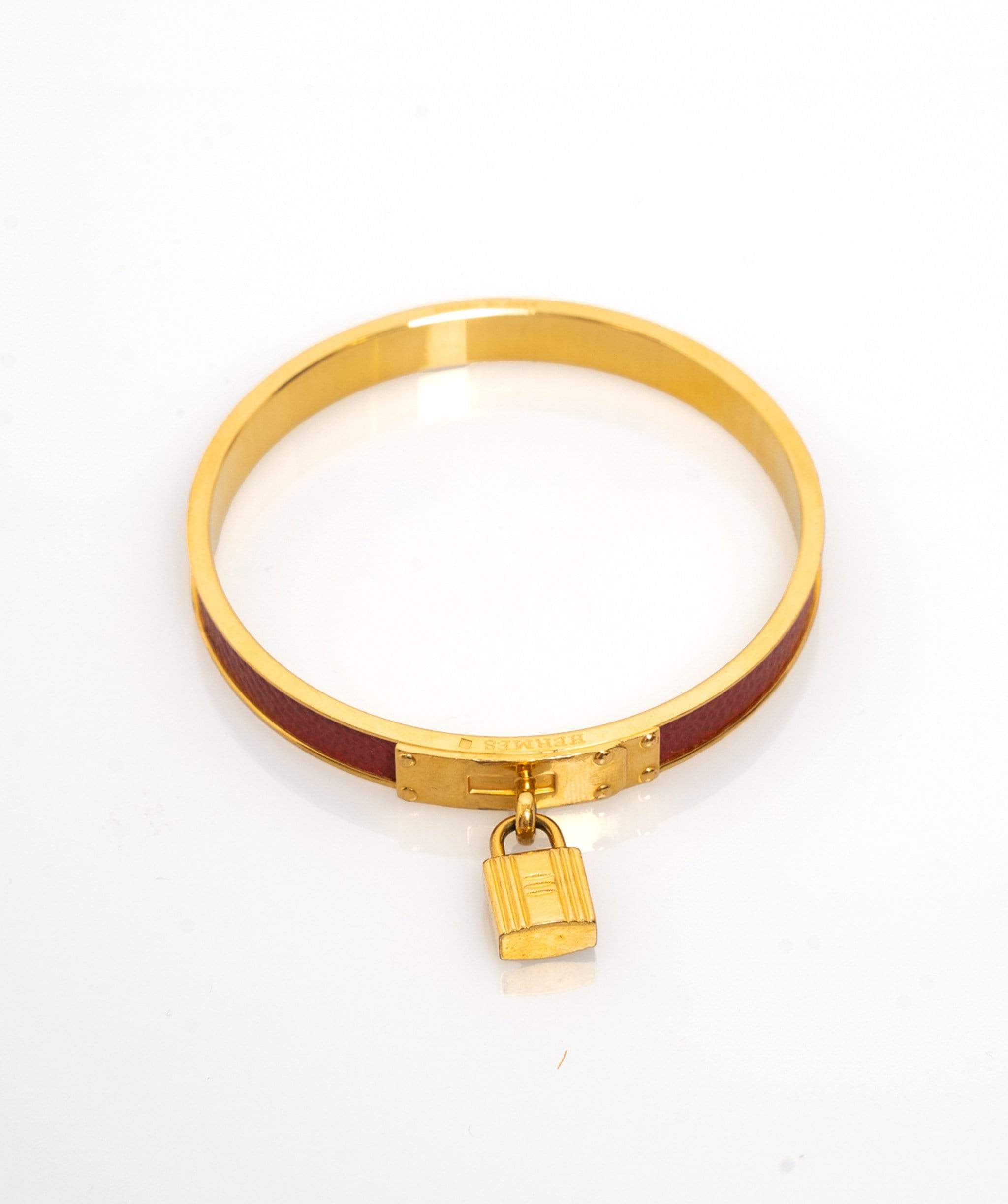 Hermès Hermès Kelly Lock Bangle Red Epsom Leather - AWL1118