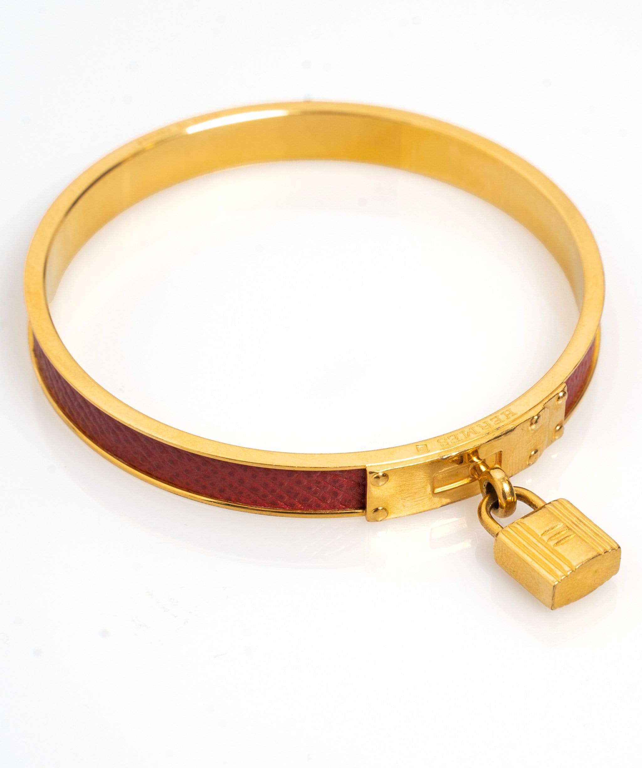 Hermès Hermès Kelly Lock Bangle Red Epsom Leather - AWL1118