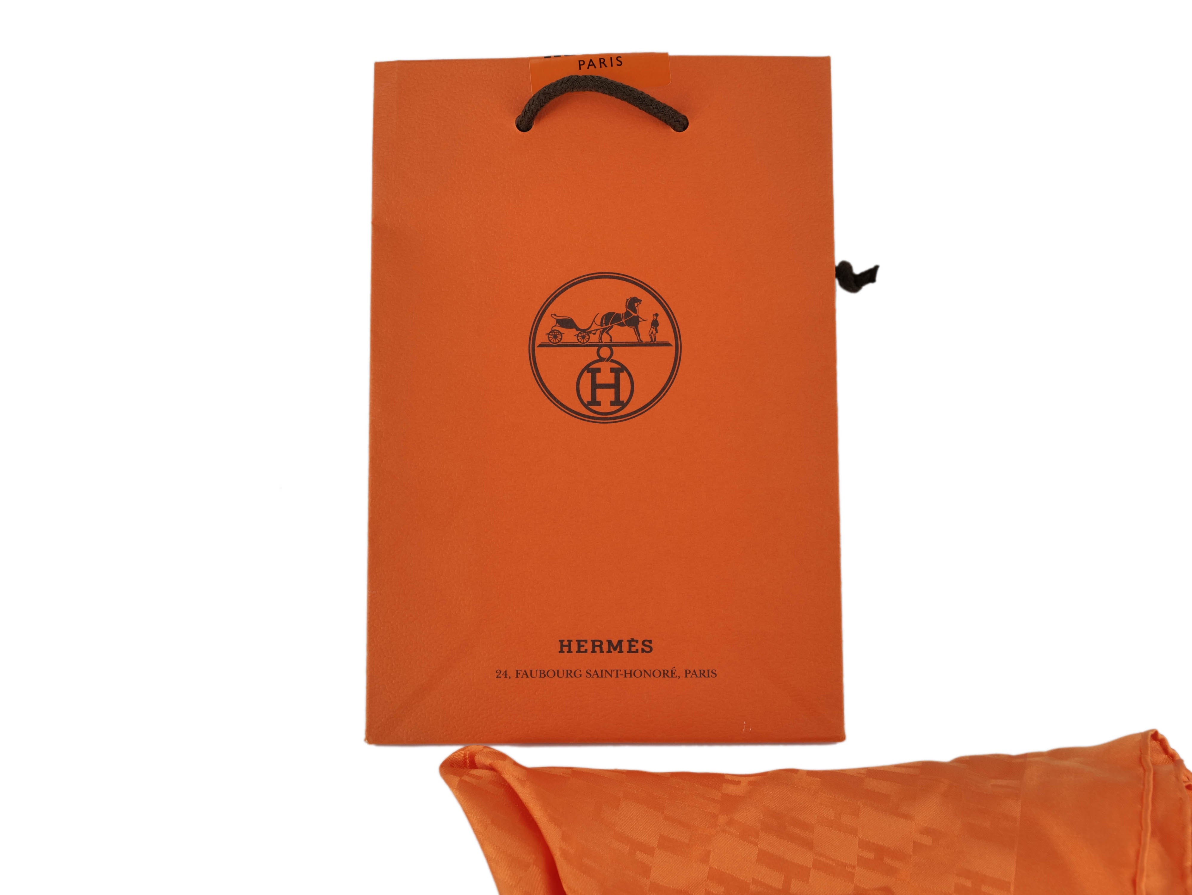 Hermès Hermes Orange Silk Scarf RJL1558