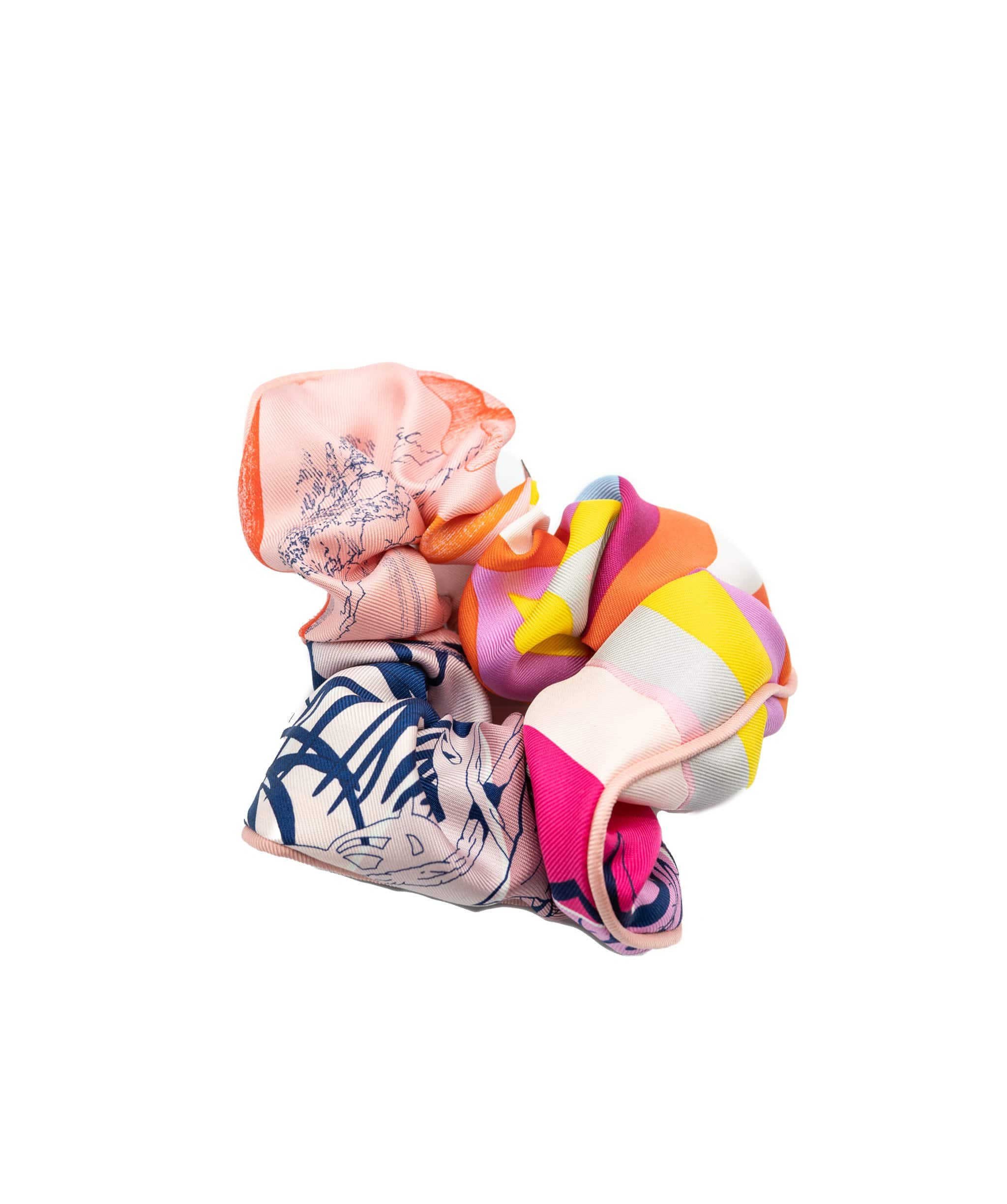 Hermès Hermes Pink/Blue/White Hair Scrunchie