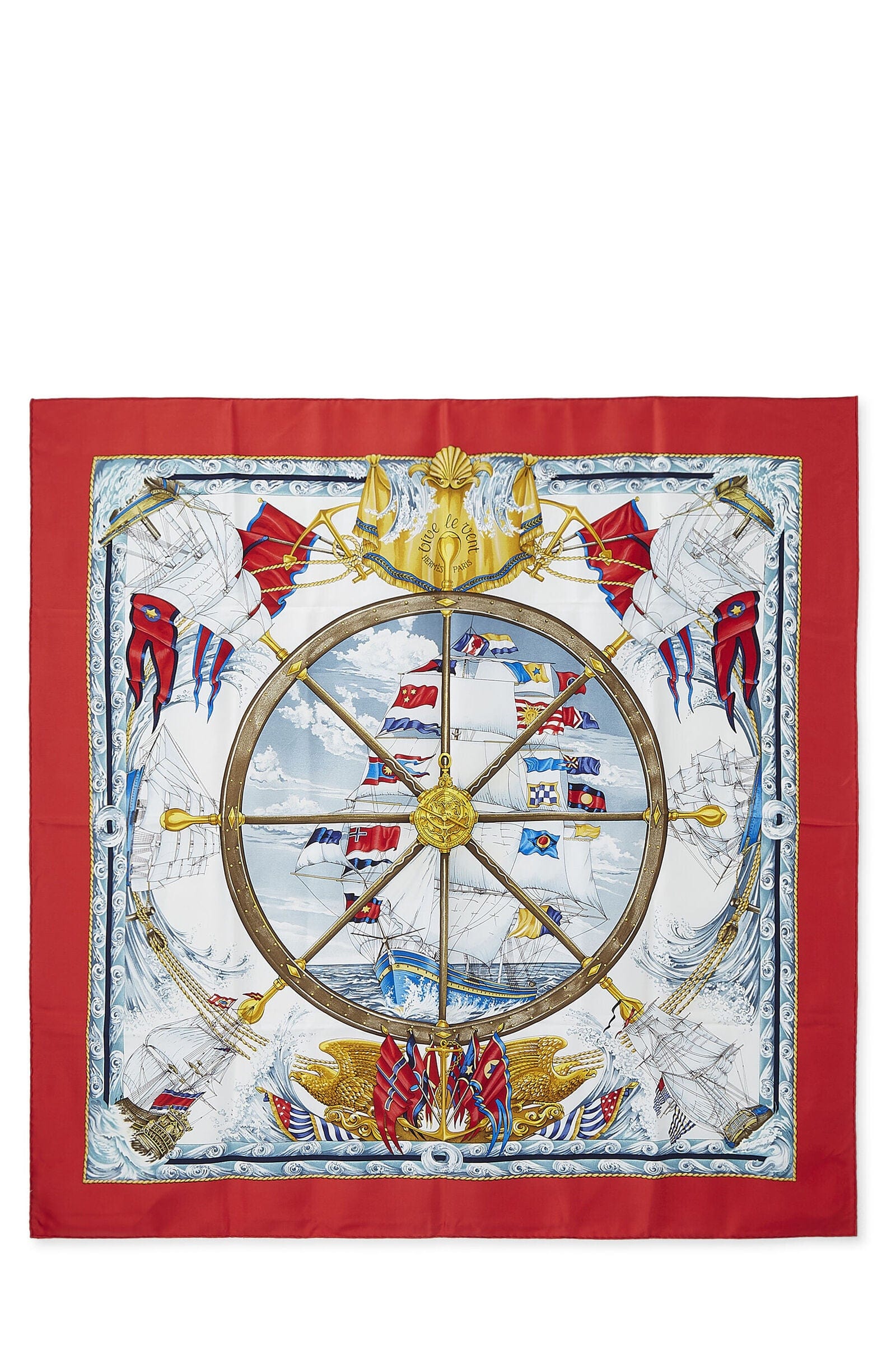 Hermès Hermes Red Silk Scarf 90 QGA0572NRA608