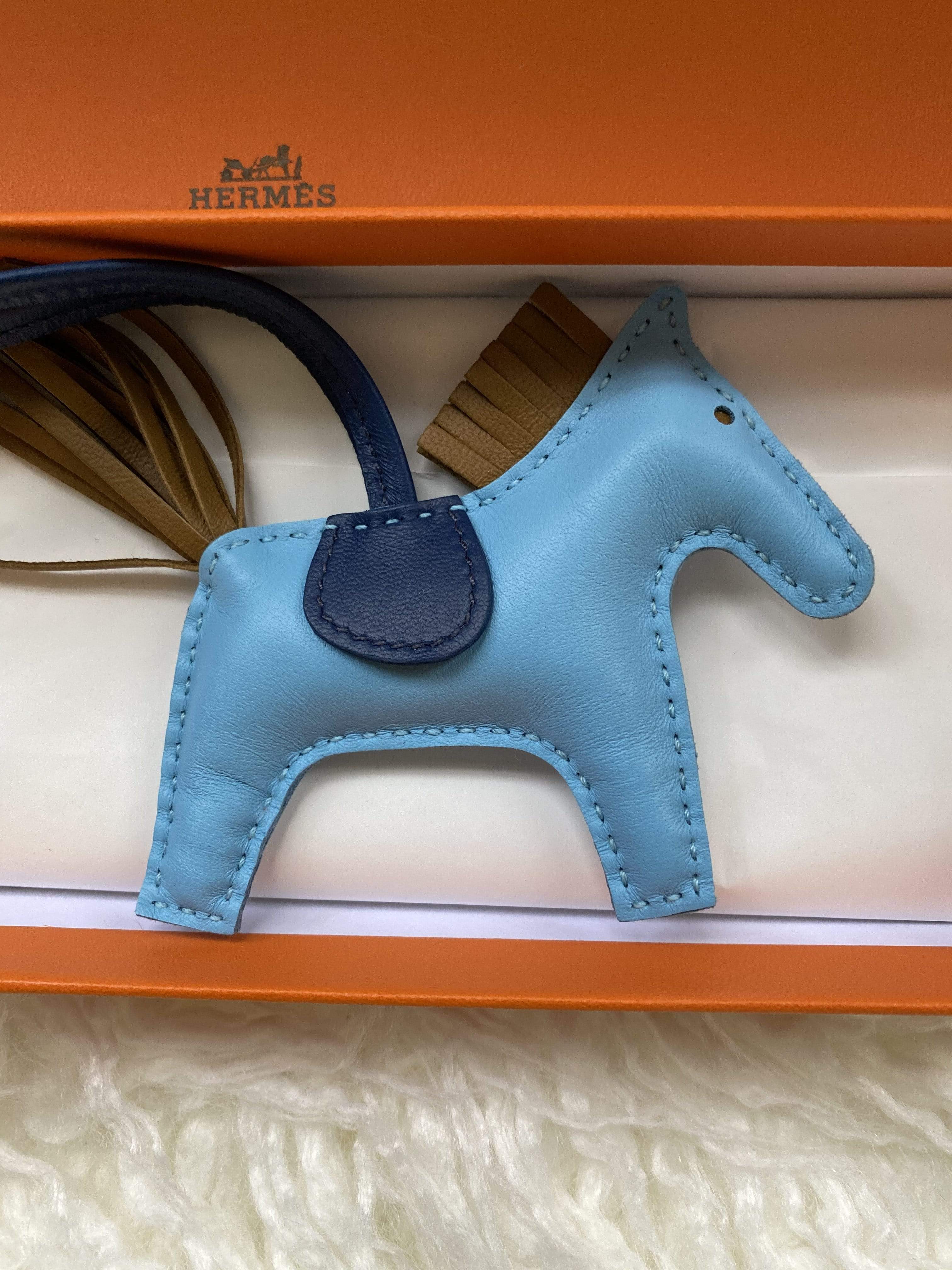 Hermès Hermes Rodeo PM  Celeste, Navy And Brown