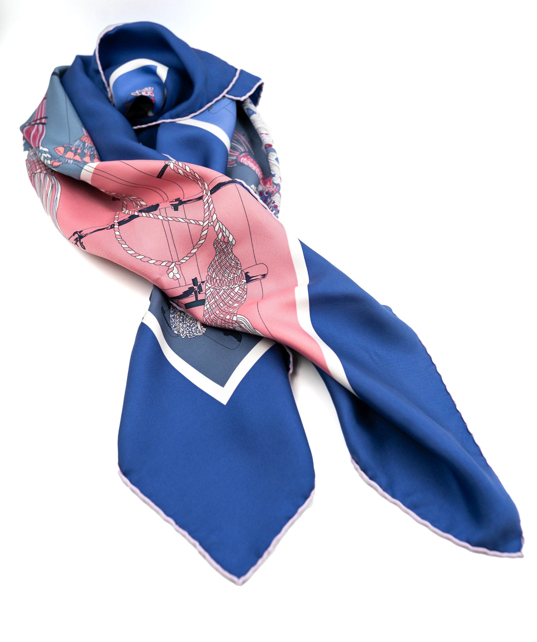 Hermès Hermes scarf pink and blue  ALL0078