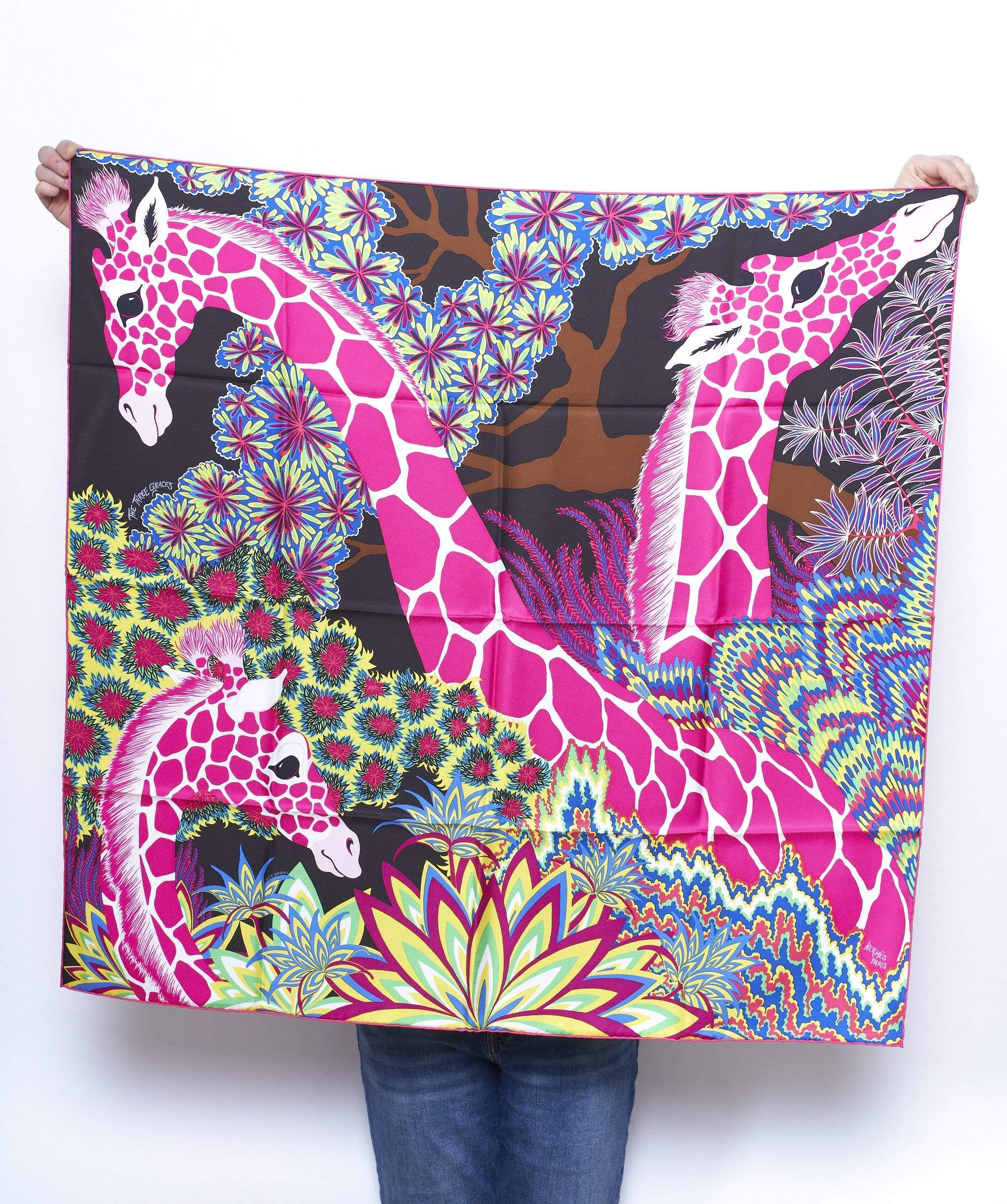 Hermès Hermes silk scarves giraffe