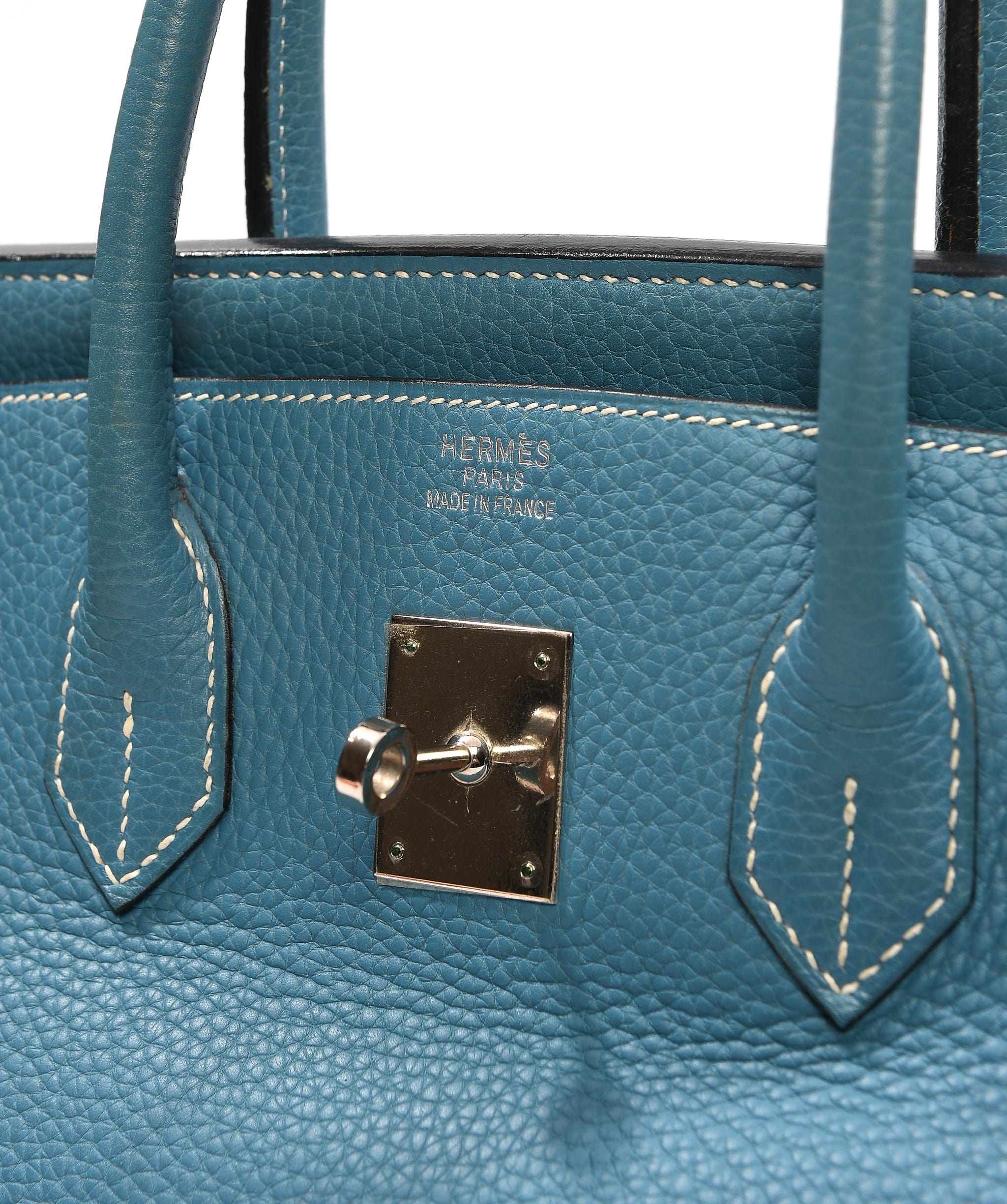 Hermès Birkin 35 Blue Jean Clemence PHW #J SKL1094