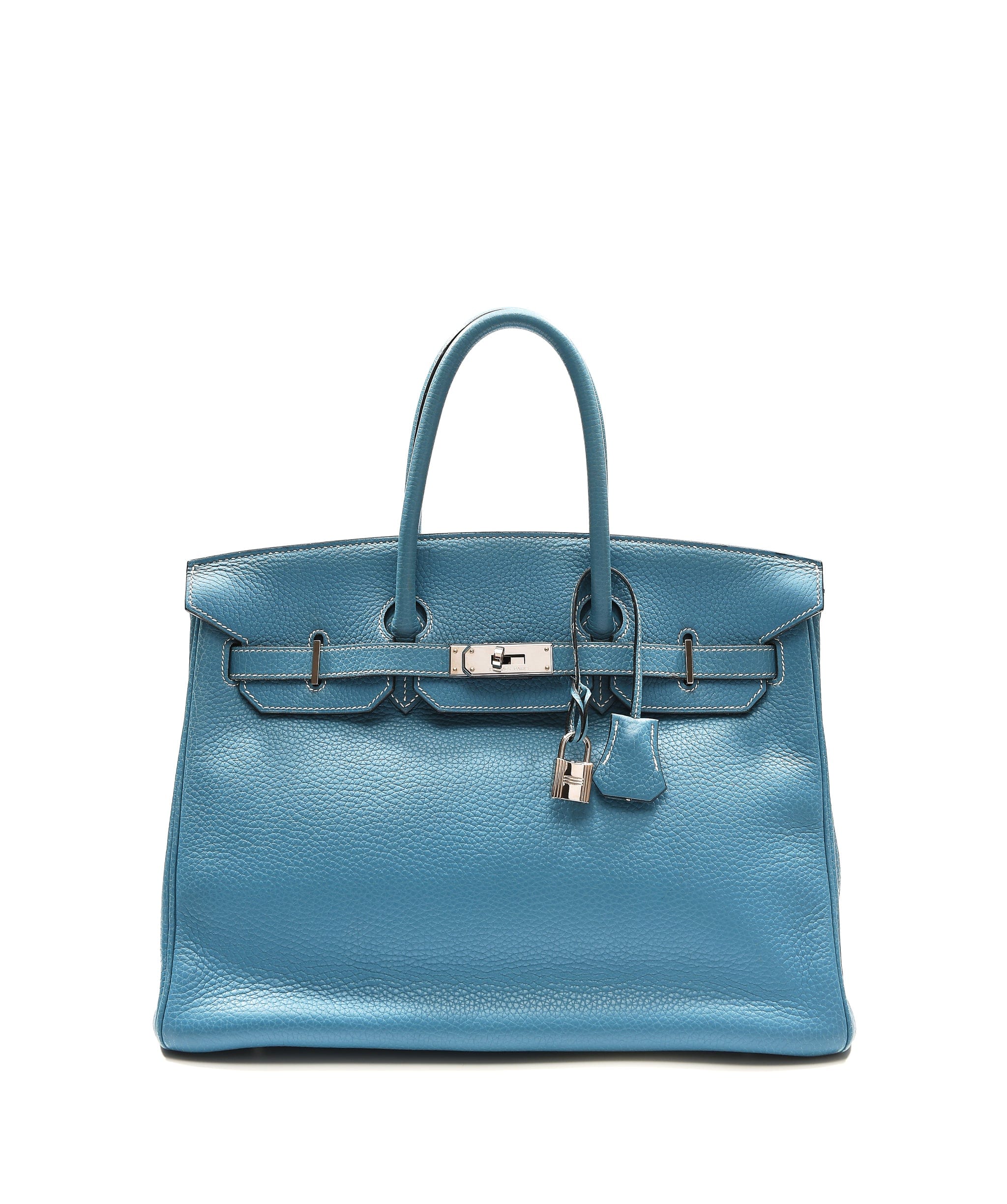 Hermès Birkin 35 Blue Jean Clemence PHW #J SKL1094