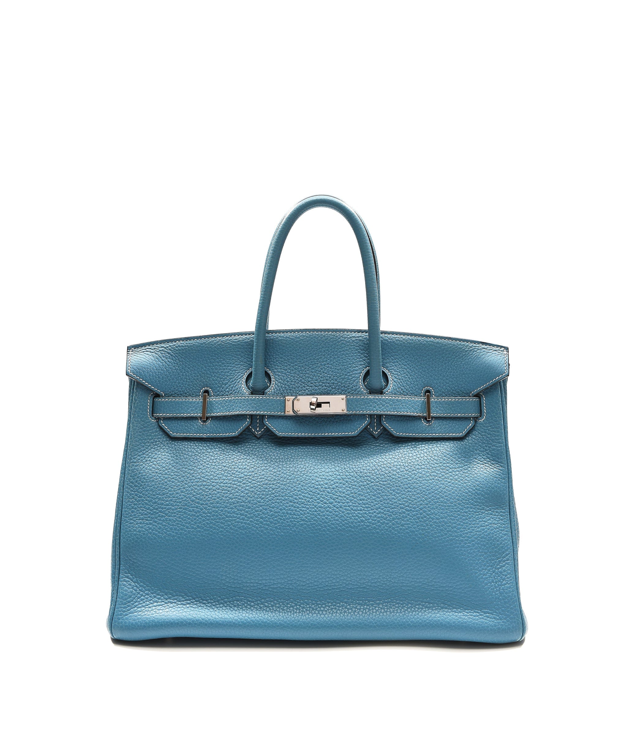 Hermès Birkin 35 Blue Jean Clemence PHW #J SKL1094