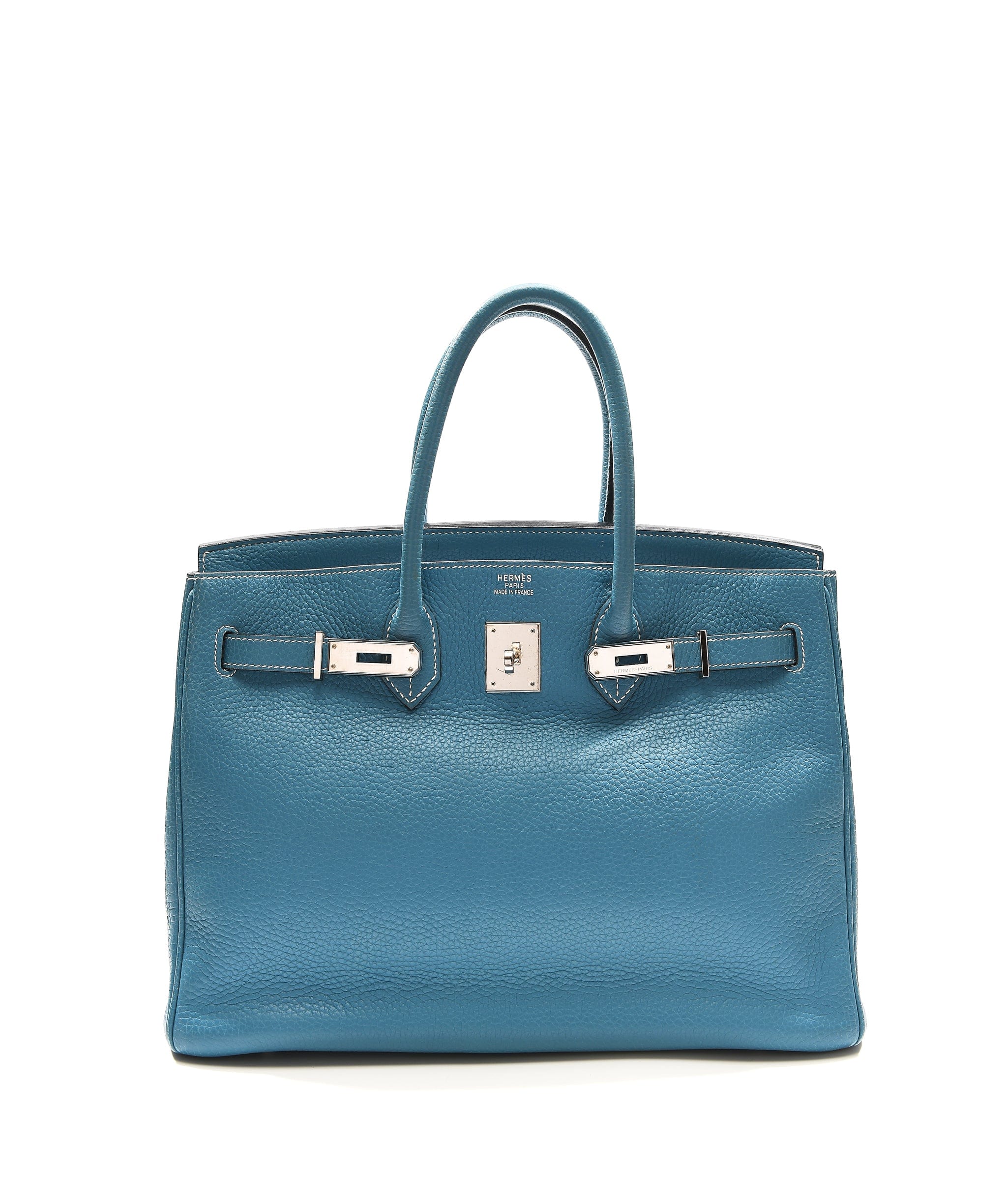 Hermès Birkin 35 Blue Jean Clemence PHW #J SKL1094