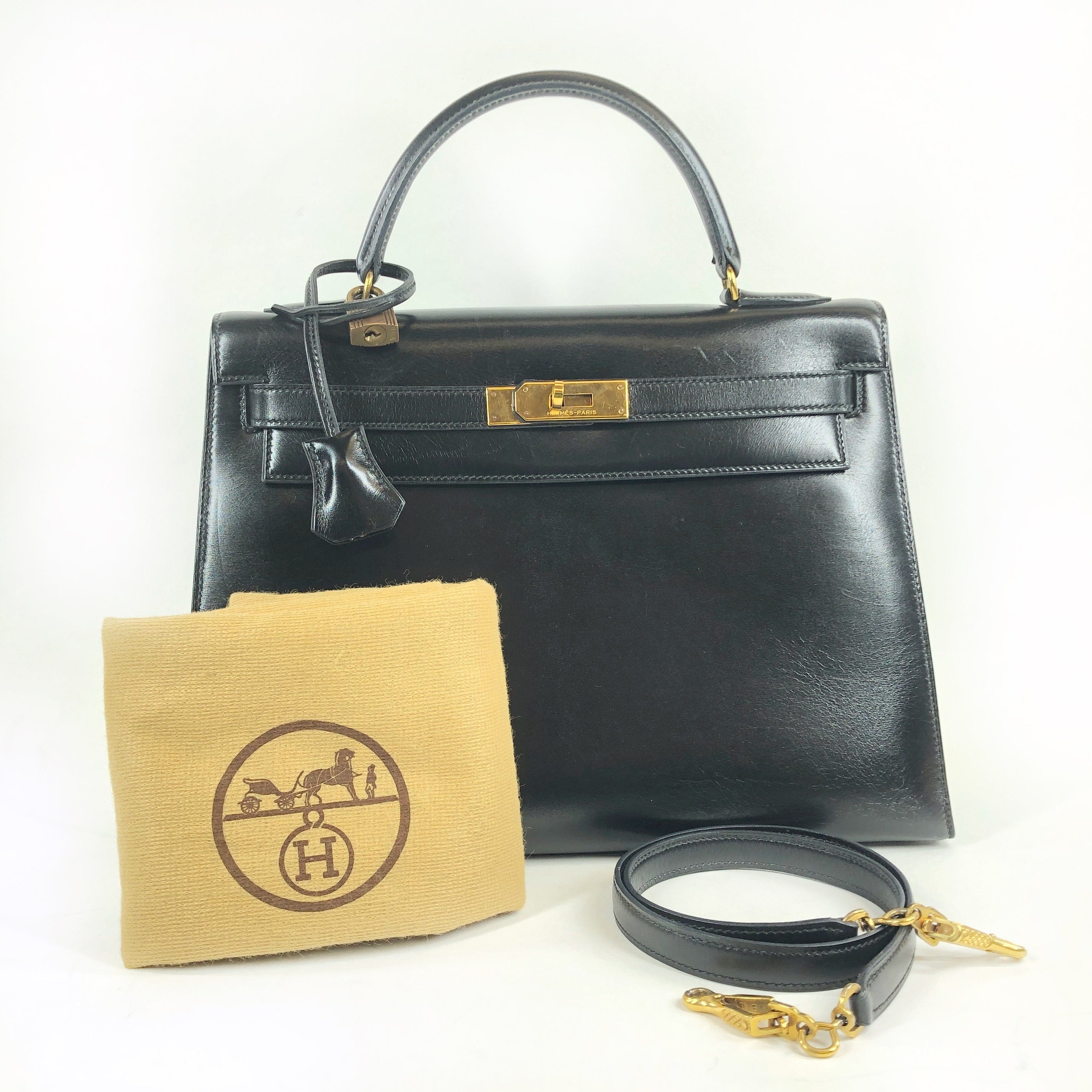 Hermès Helmes Kelly 32 Black Calf O 20 Handbag With Stamp... PXL1360