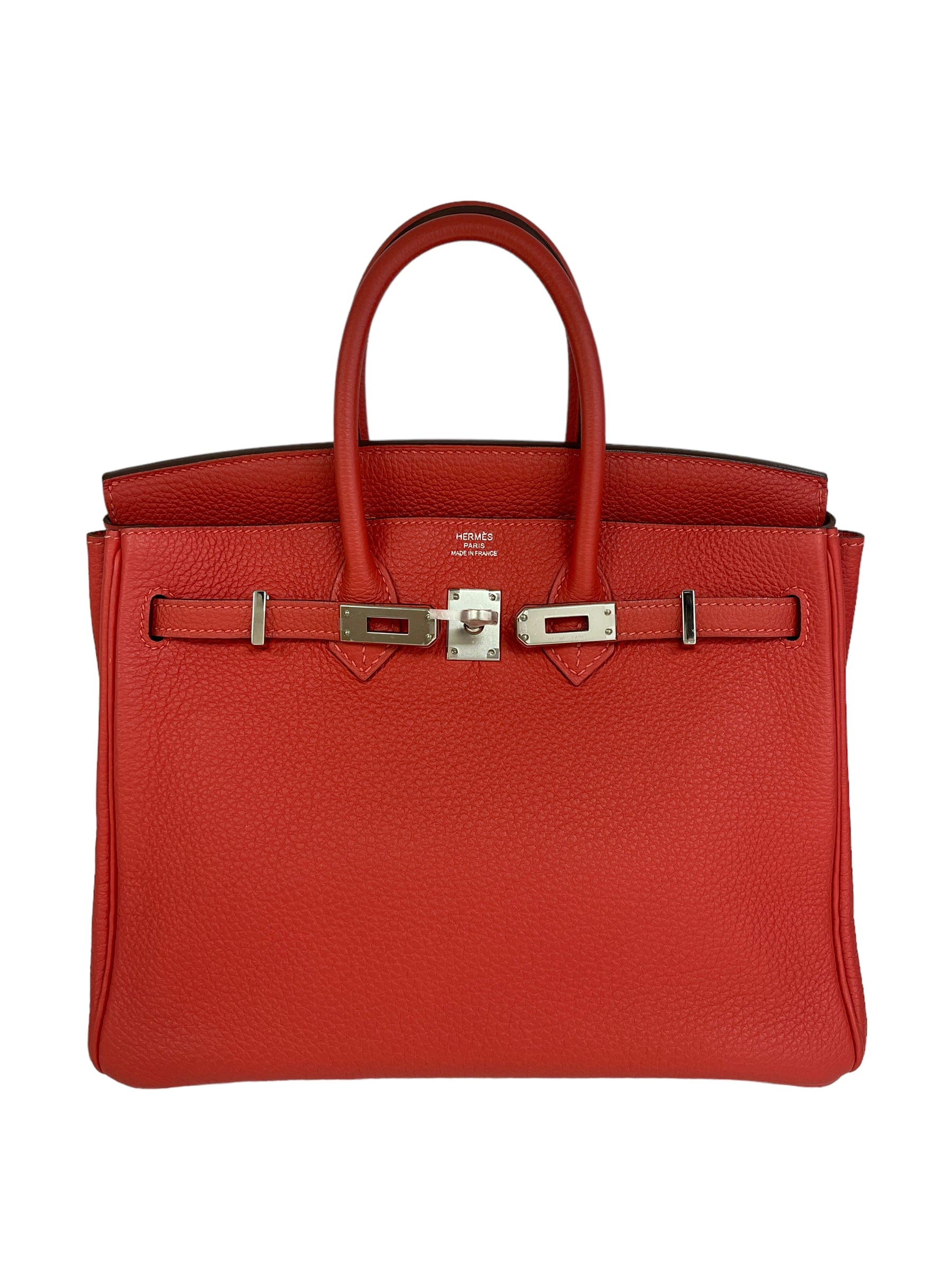 Hermès Hermes Birkin 25 Rouge Pivoine Togo PHW #D SKL1538