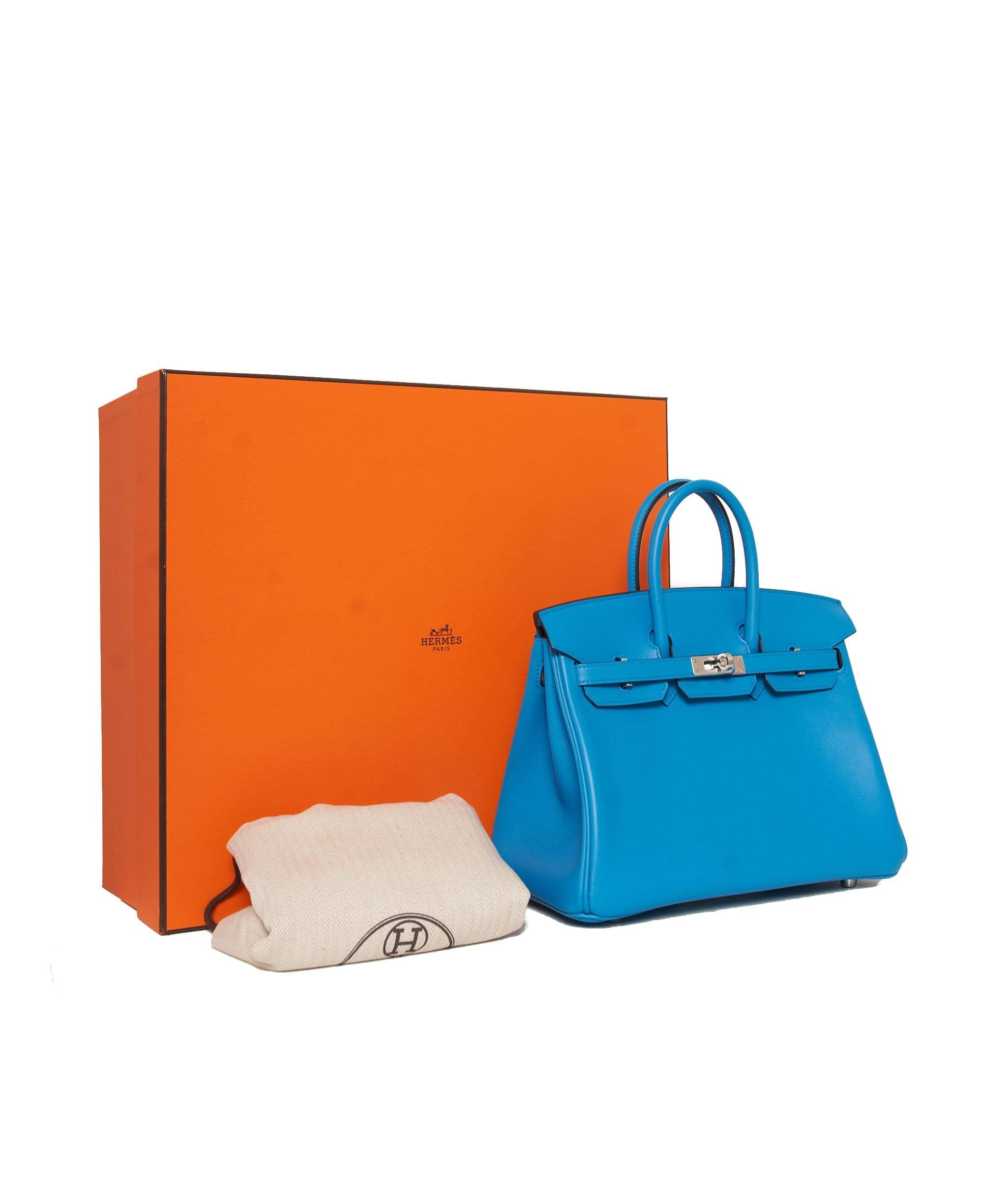 Hermès Hermes Birkin 25 Veau Swift Bleu Frida Bag - ADL1336