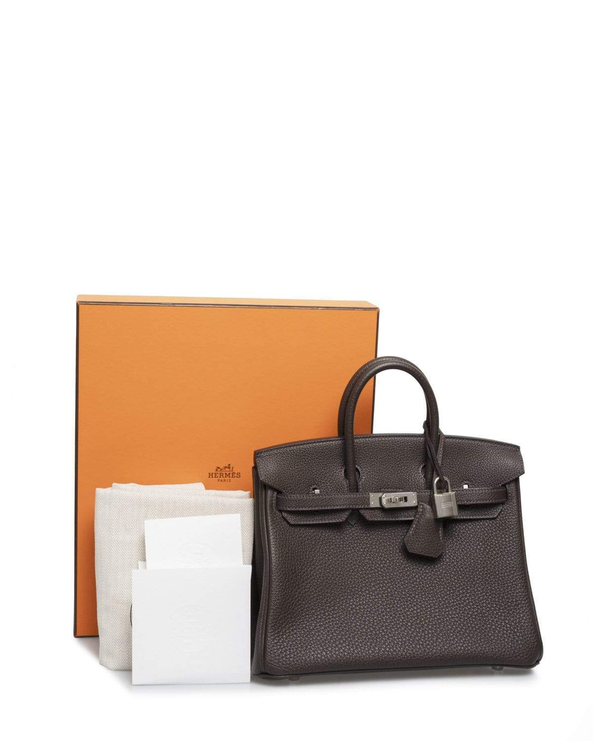 Hermès Hermes Birkin 25 Verso Ebene  Togo & Gold PHW - AGL1383