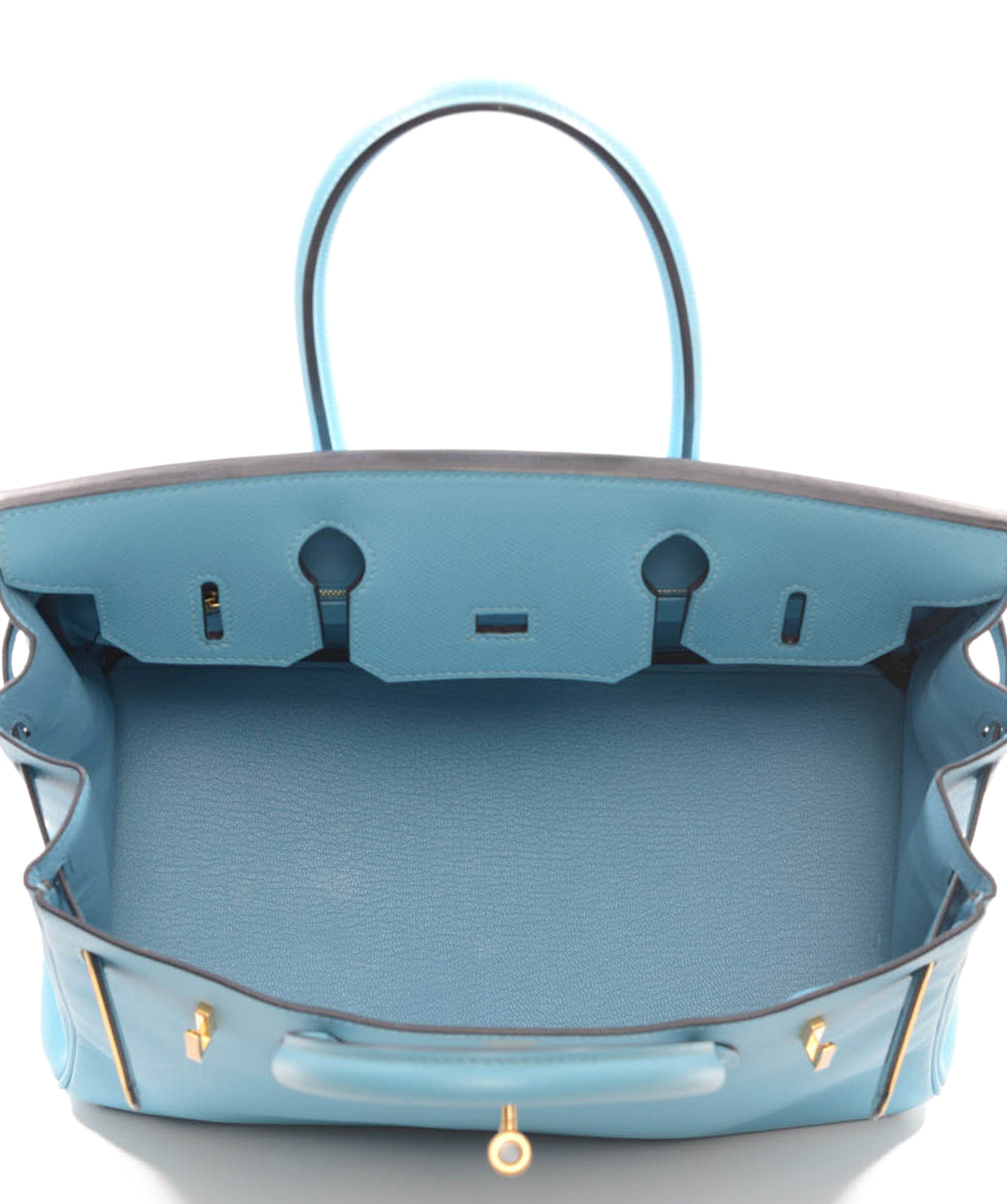 Hermès Hermes Birkin 30 Blue du Nord Epsom Ghw #D SKL1203