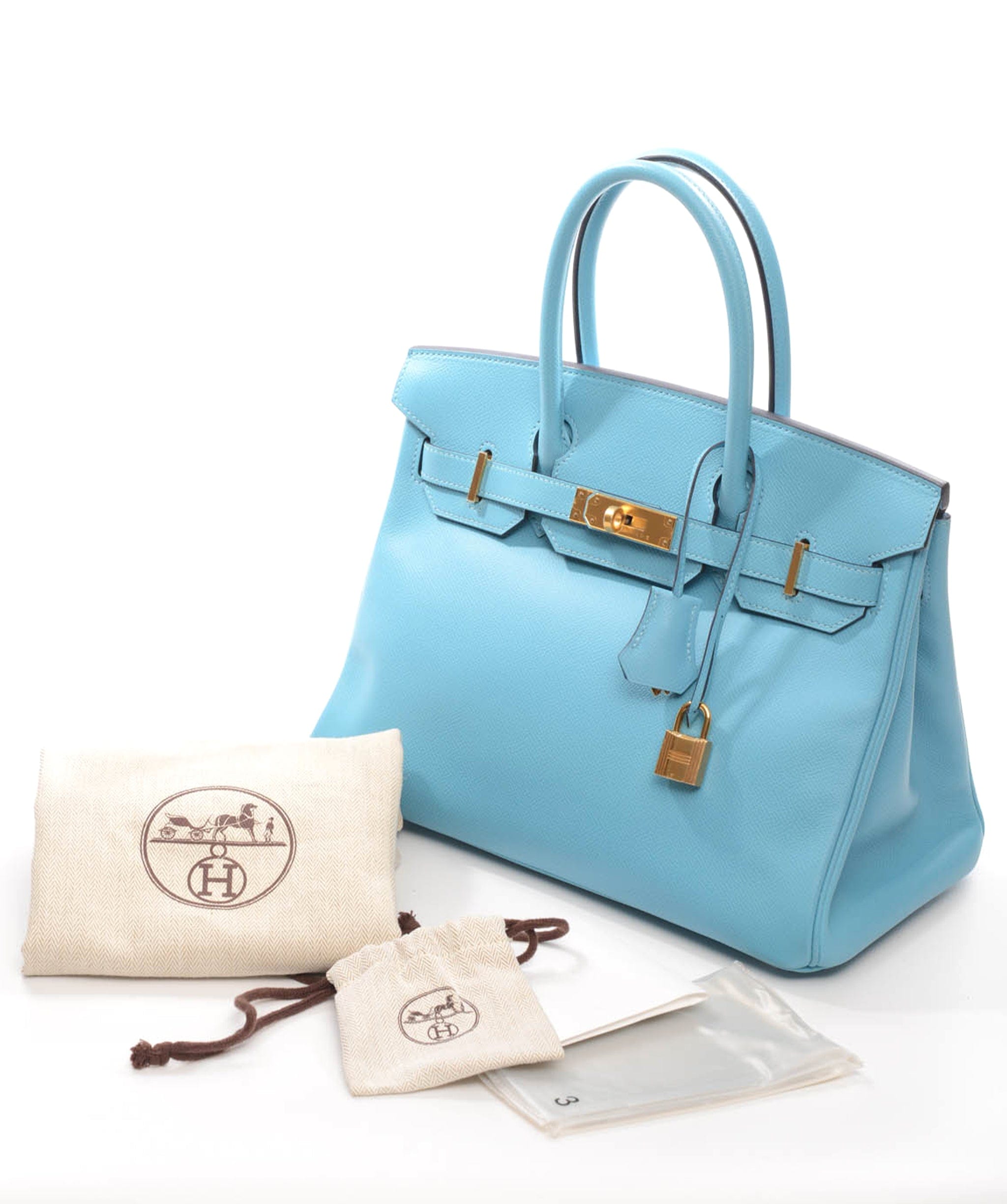 Hermès Hermes Birkin 30 Blue du Nord Epsom Ghw #D SKL1203