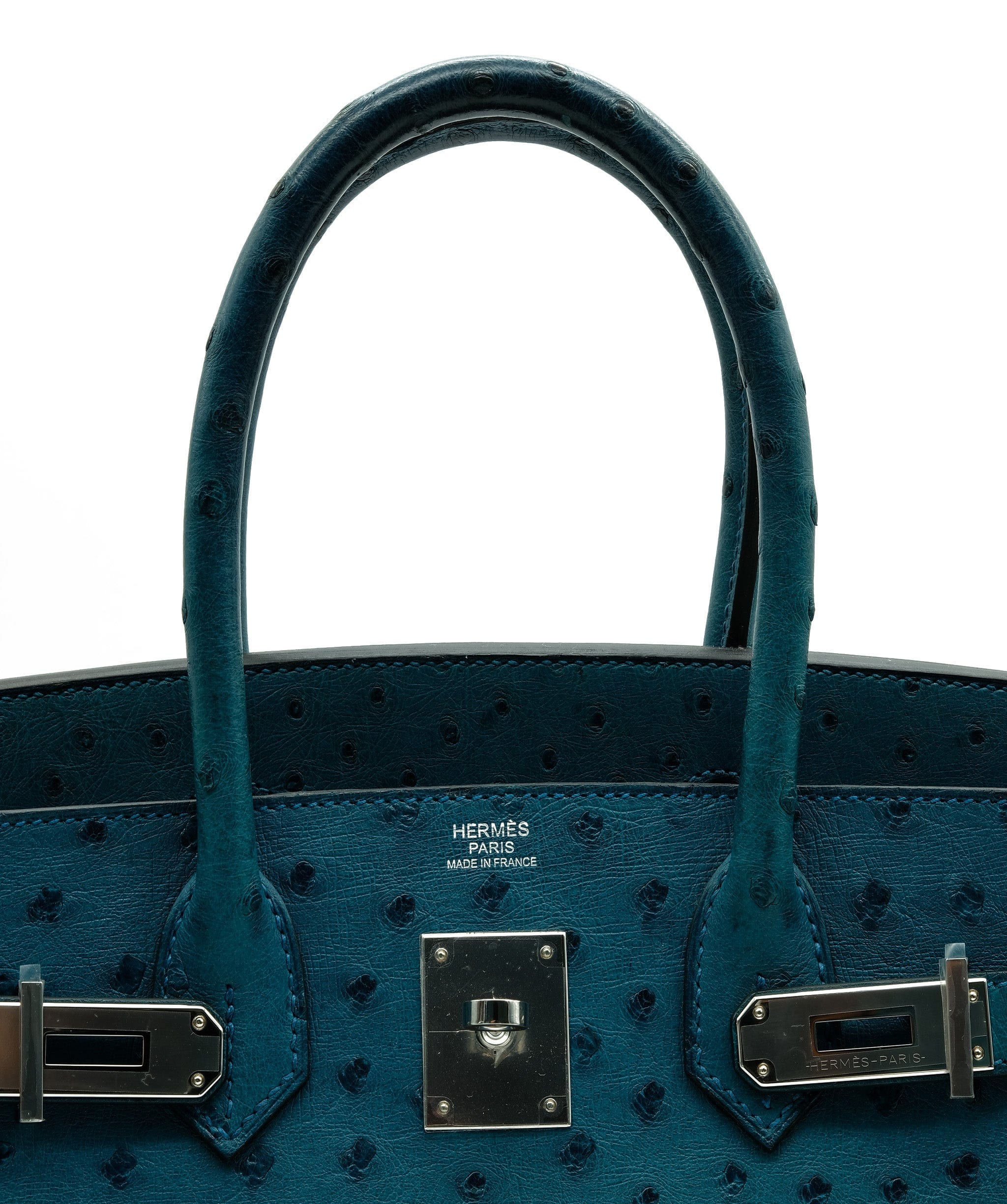 Hermès Hermes Birkin 30 Cobalt Blue Ostrich Handbag RJC1296