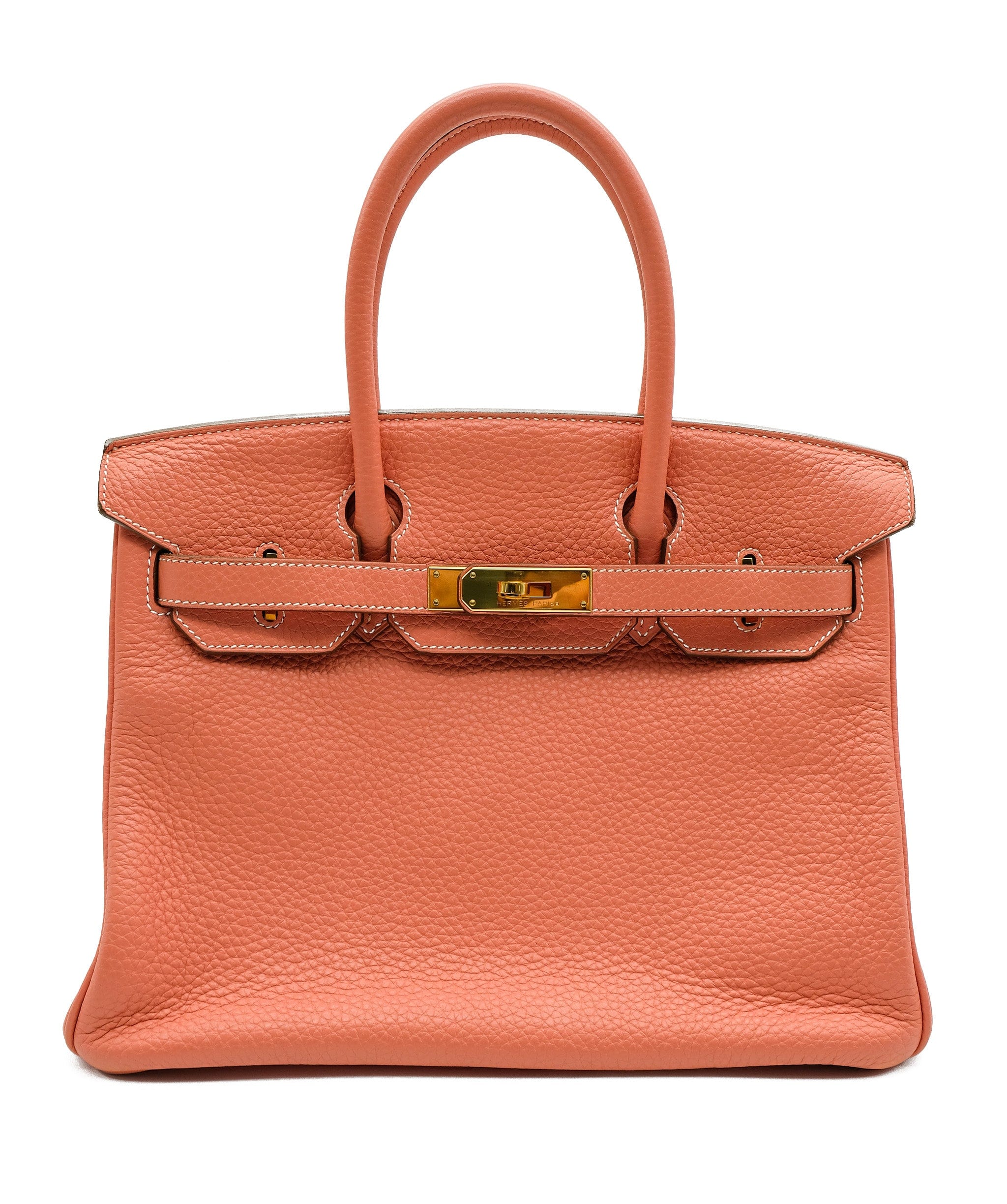 Hermès Hermes Birkin 30 Crevette Clemence GHW #Q SKL1347