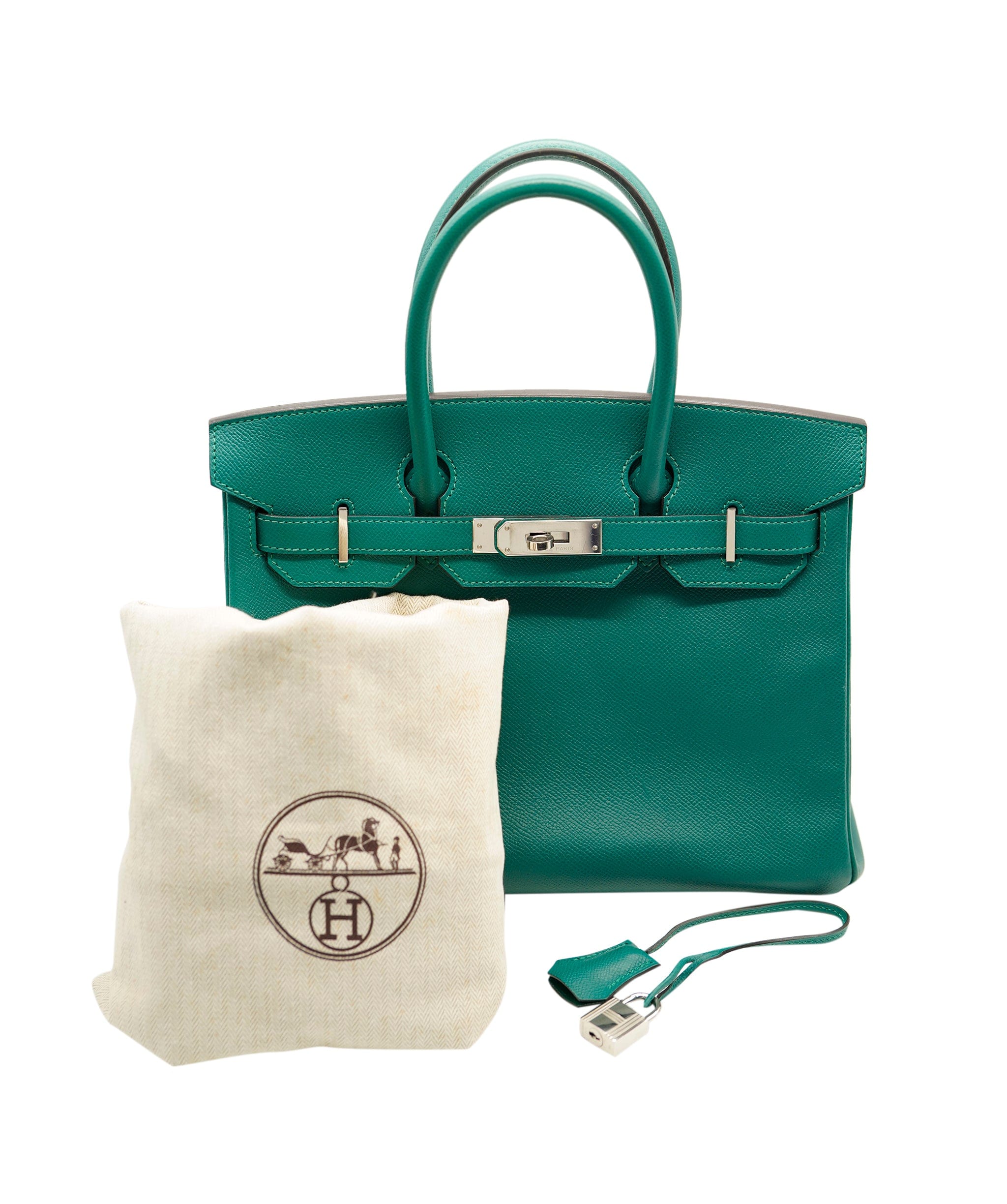 Hermès Hermes Birkin 30 Malacite Epsom PHW #Q SKL1470