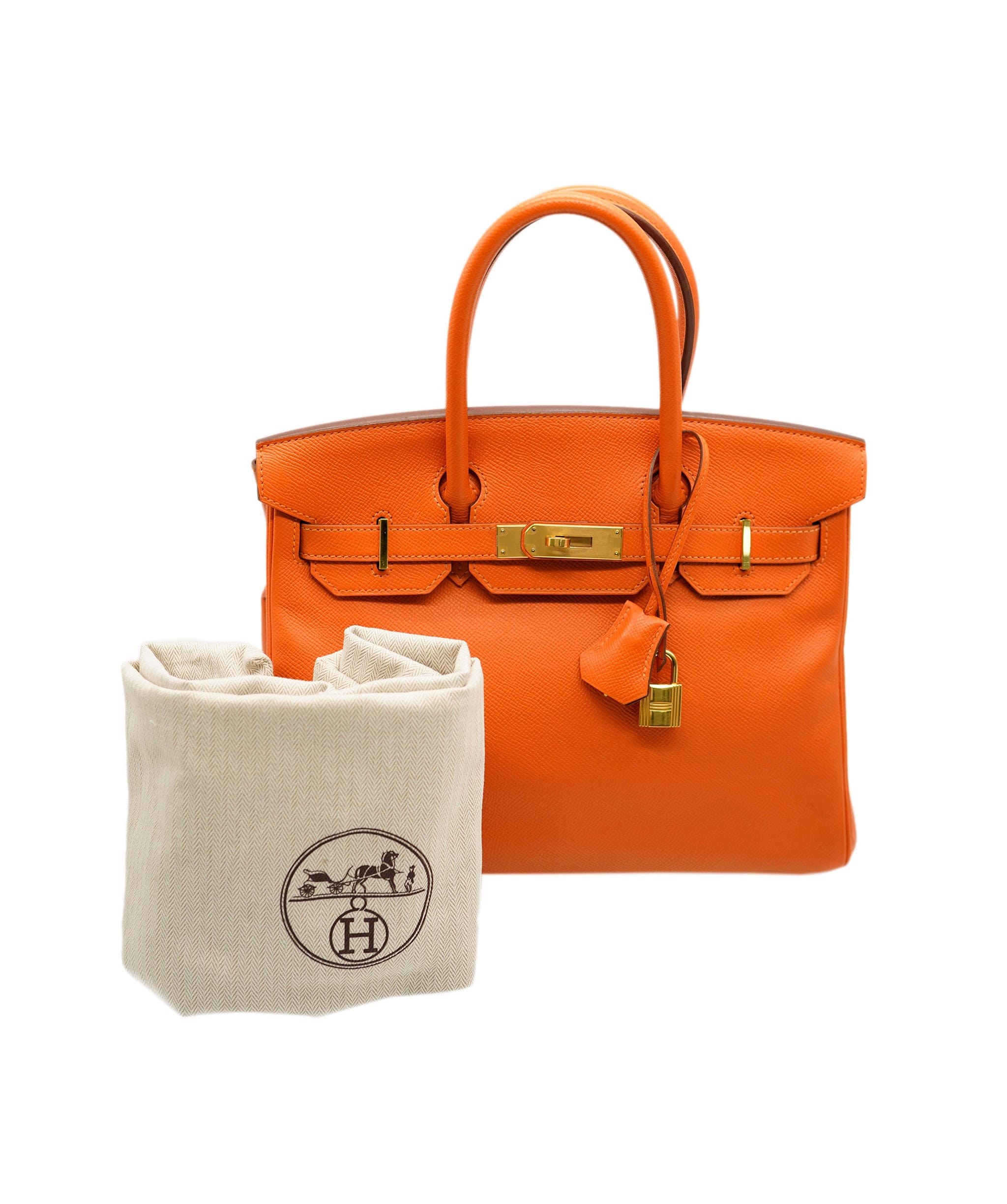 Hermès Hermes Birkin 30 Orange Epsom GHW #Q SKL1439