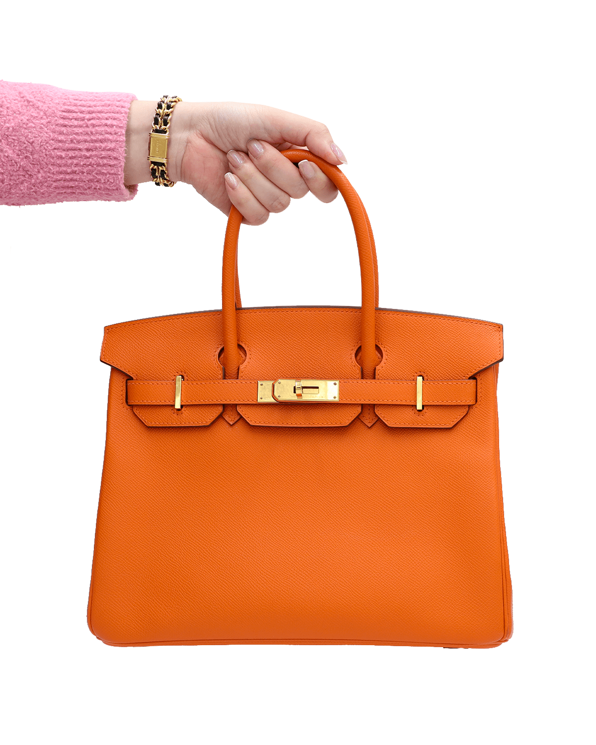 Hermès Hermes Birkin 30 Orange Epsom GHW SKL1004